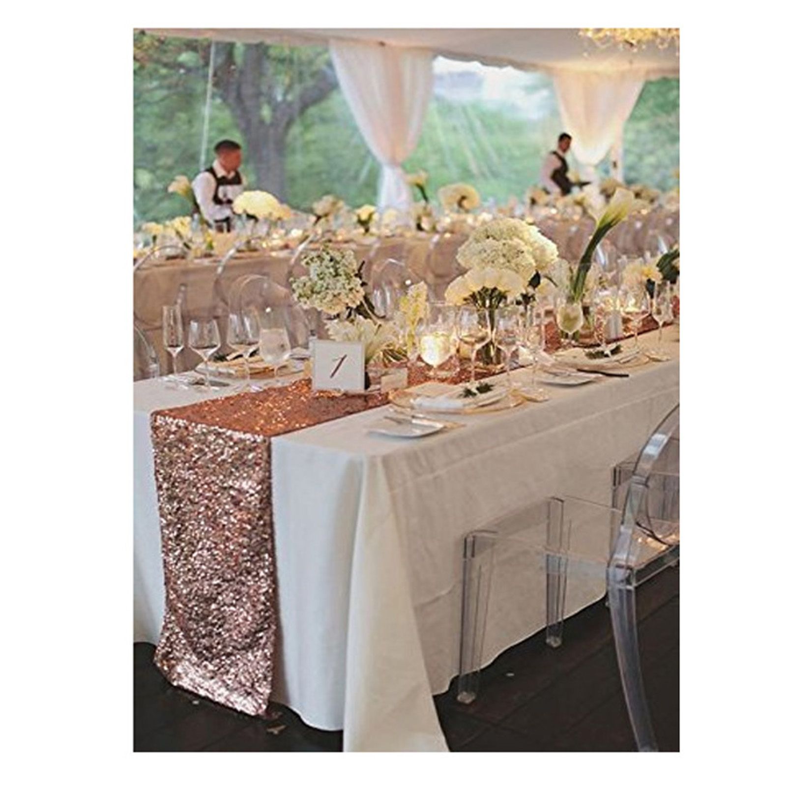 Tablecloth Polyester Fiber with Gold Sequins Table Cover for Table Home view 5
