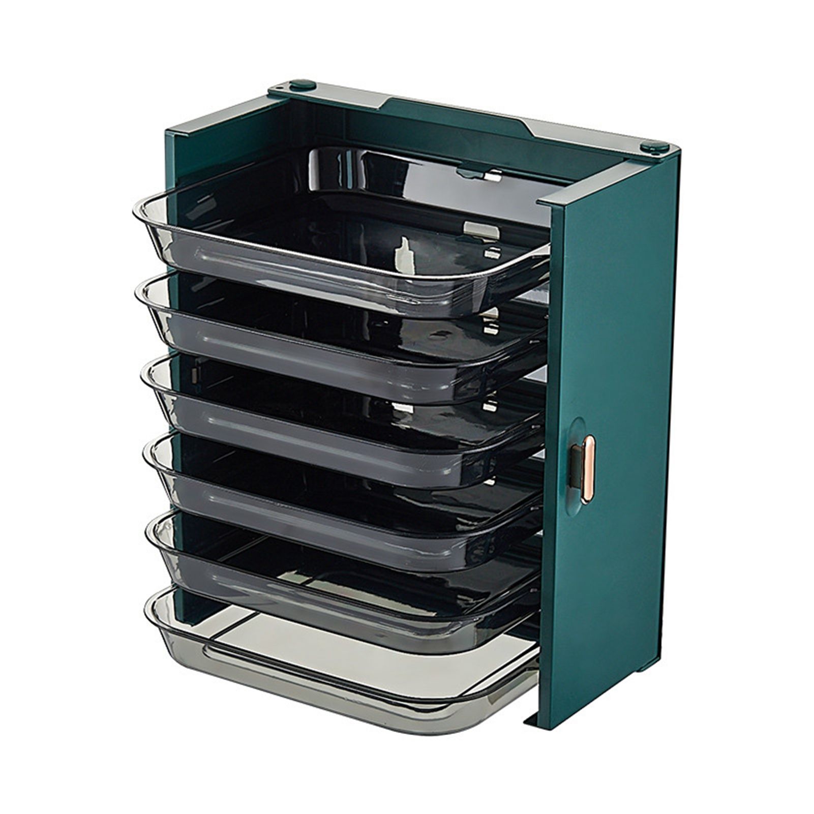Kitchen Side Dishes Punch Free Foldable PET 6 Layers Wall Mounted Organization