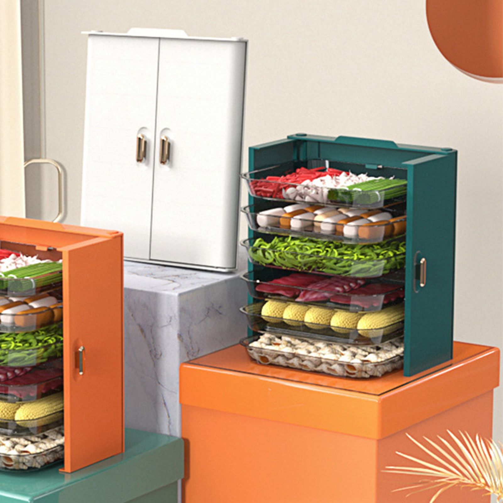Kitchen Side Dishes Punch Free Foldable PET 6 Layers Wall Mounted Organization view 10