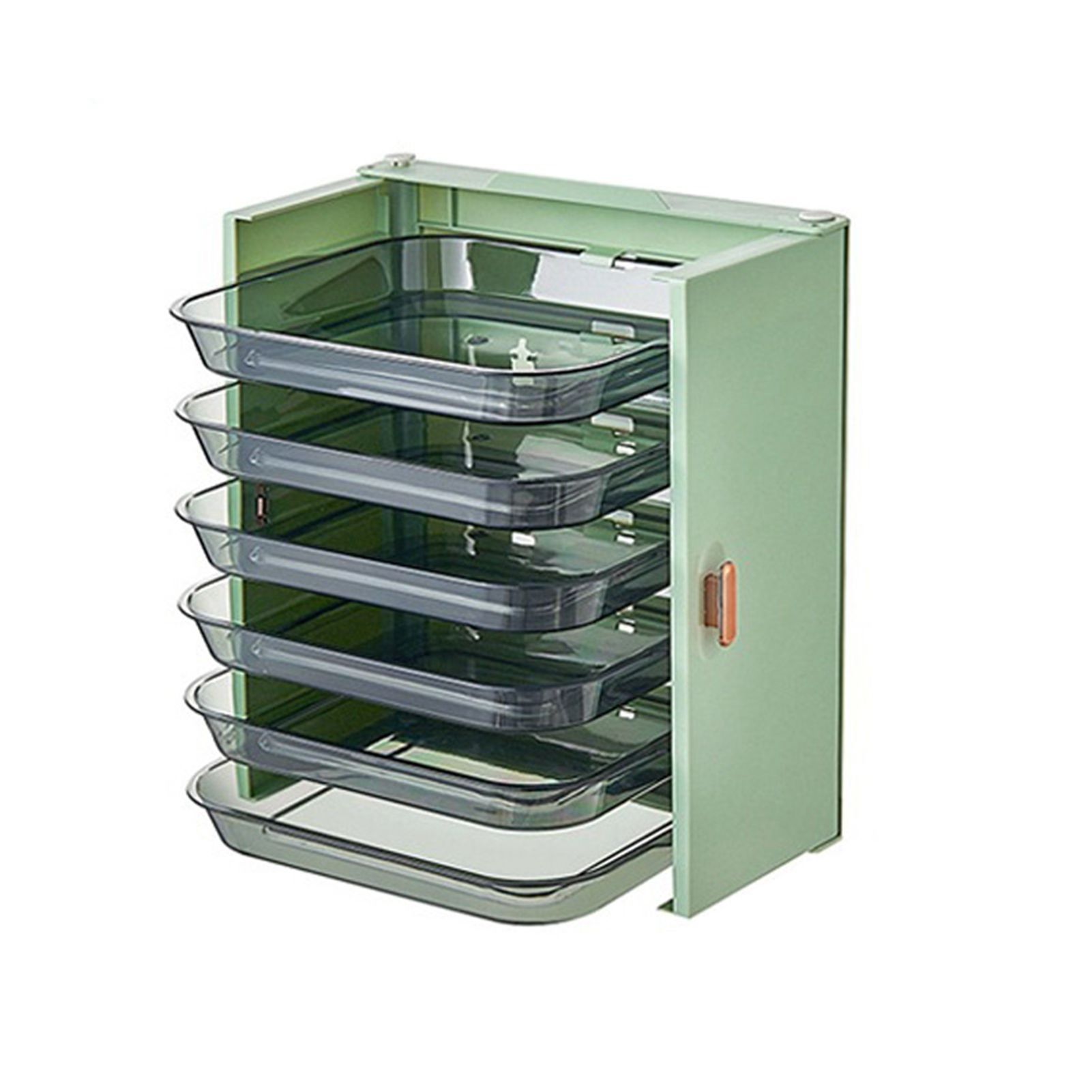 Kitchen Side Dishes Punch Free Foldable PET 6 Layers Wall Mounted Organization