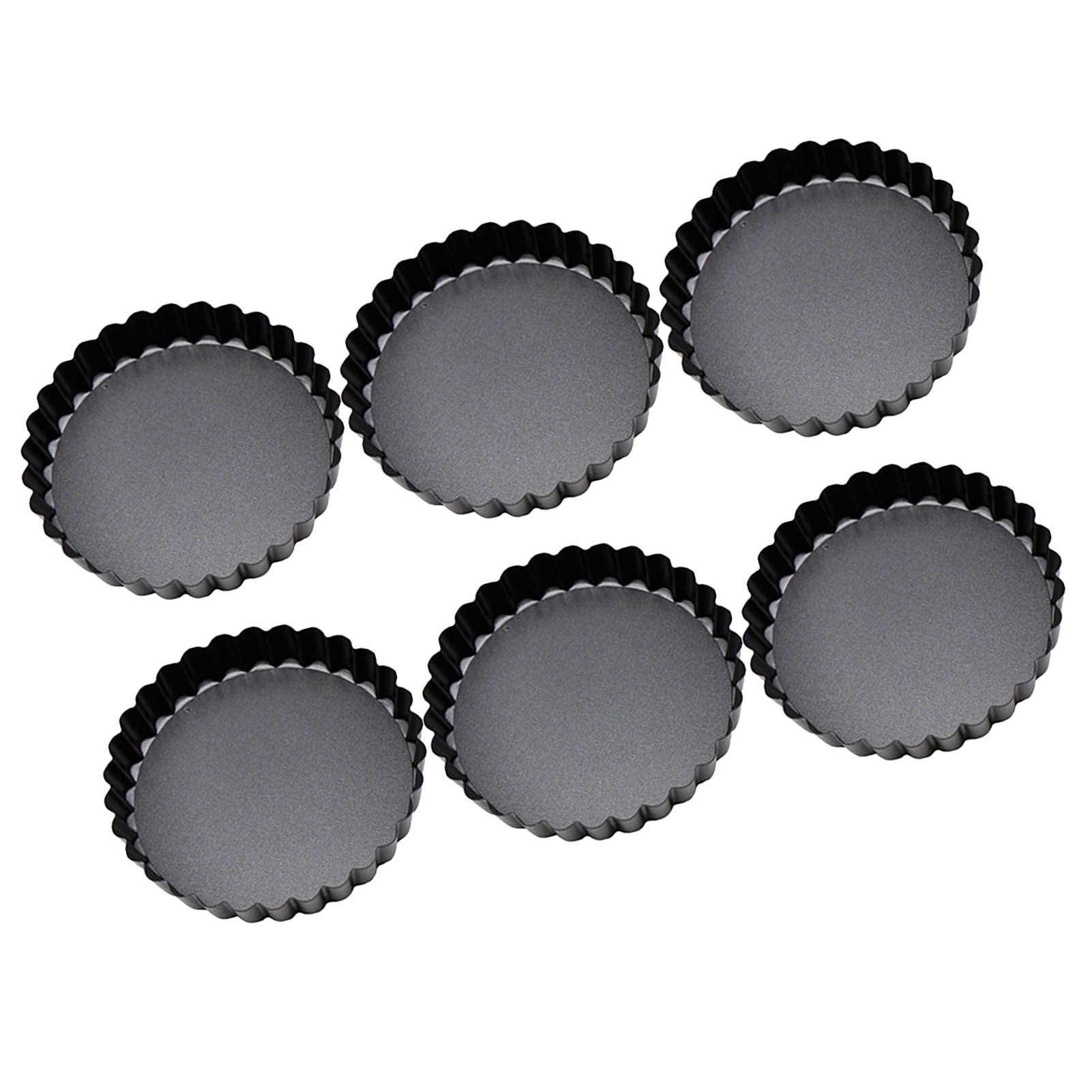 6 Pcs Mini Cake Mould with Removable Bottom 3 Inch Egg Tart Mould Muffin Pans view 2