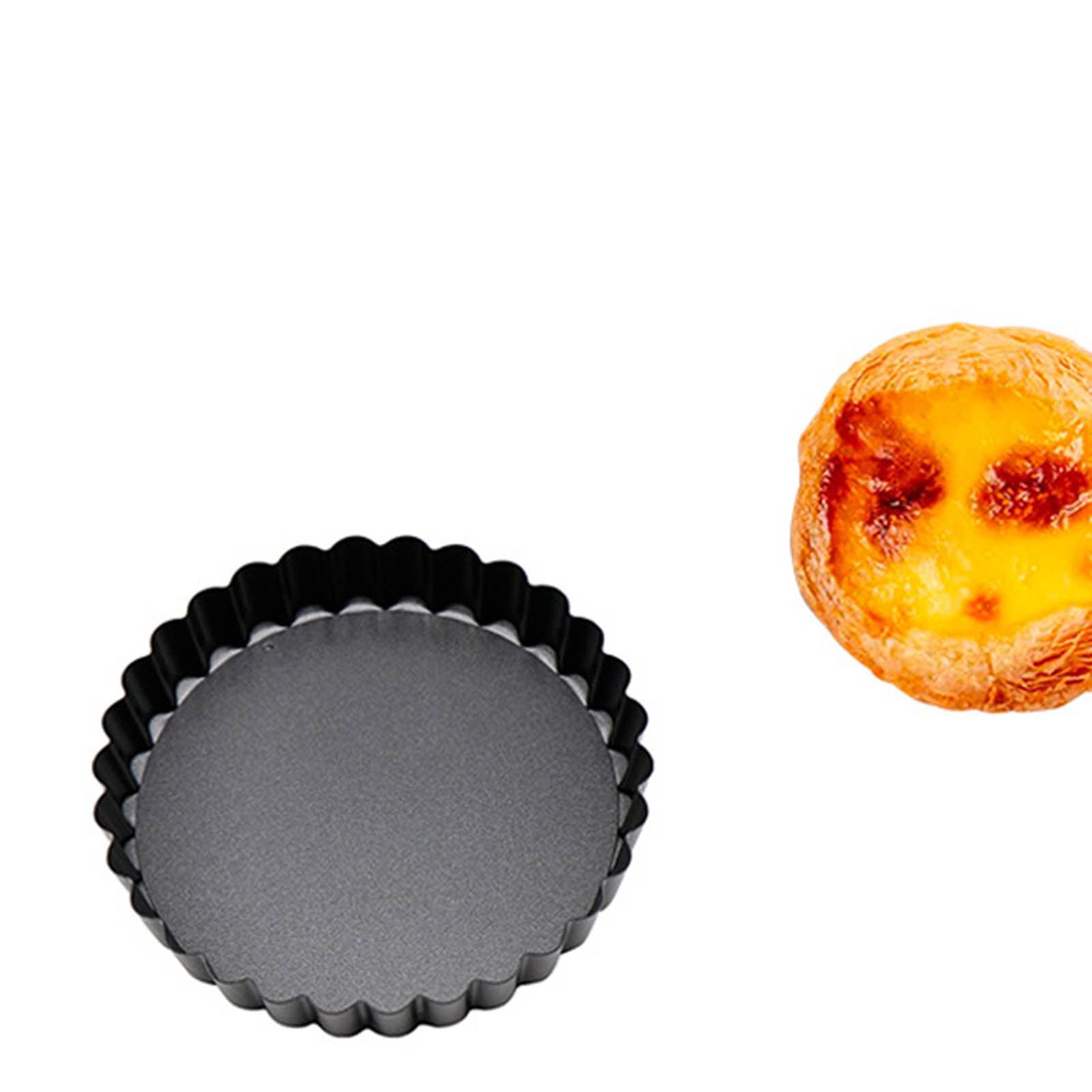 6 Pcs Mini Cake Mould with Removable Bottom 3 Inch Egg Tart Mould Muffin Pans view 5