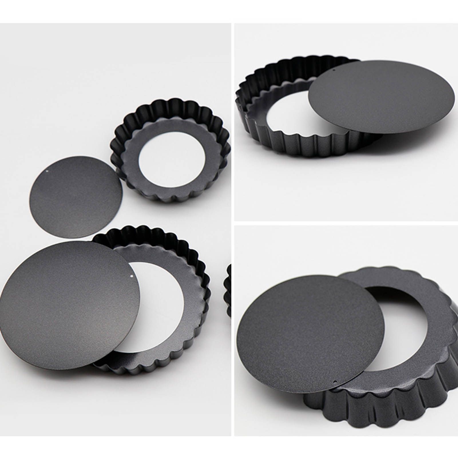 6 Pcs Mini Cake Mould with Removable Bottom 3 Inch Egg Tart Mould Muffin Pans view 7
