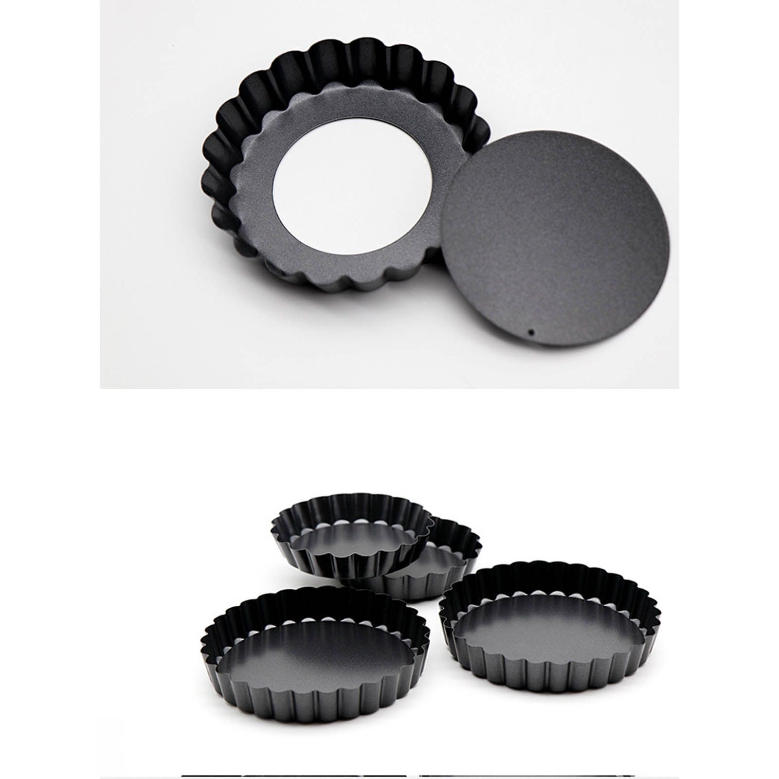 6 Pcs Mini Cake Mould with Removable Bottom 3 Inch Egg Tart Mould Muffin Pans view 9