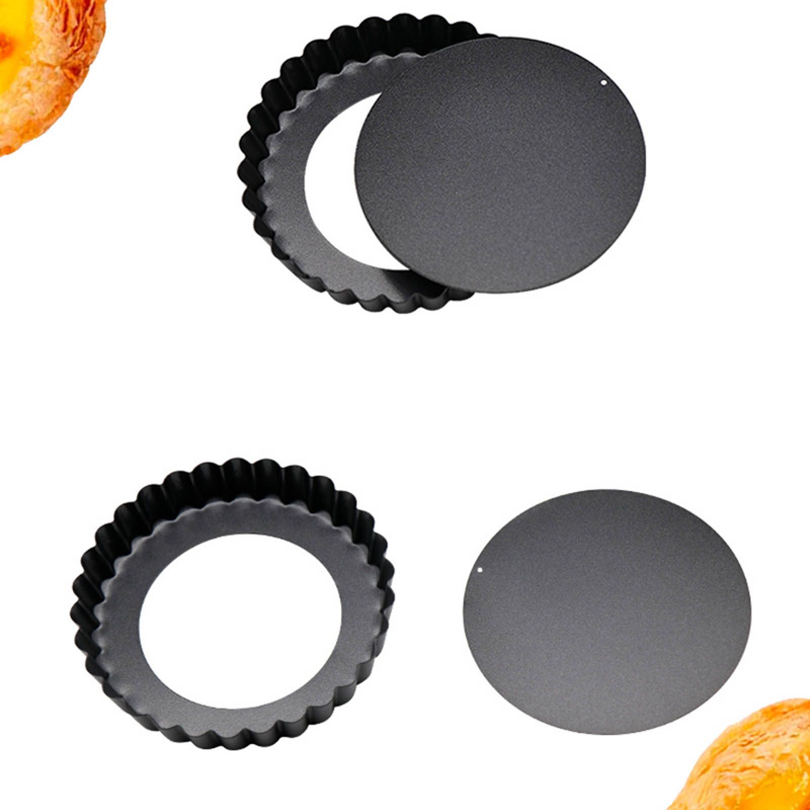 6 Pcs Mini Cake Mould with Removable Bottom 3 Inch Egg Tart Mould Muffin Pans view 15