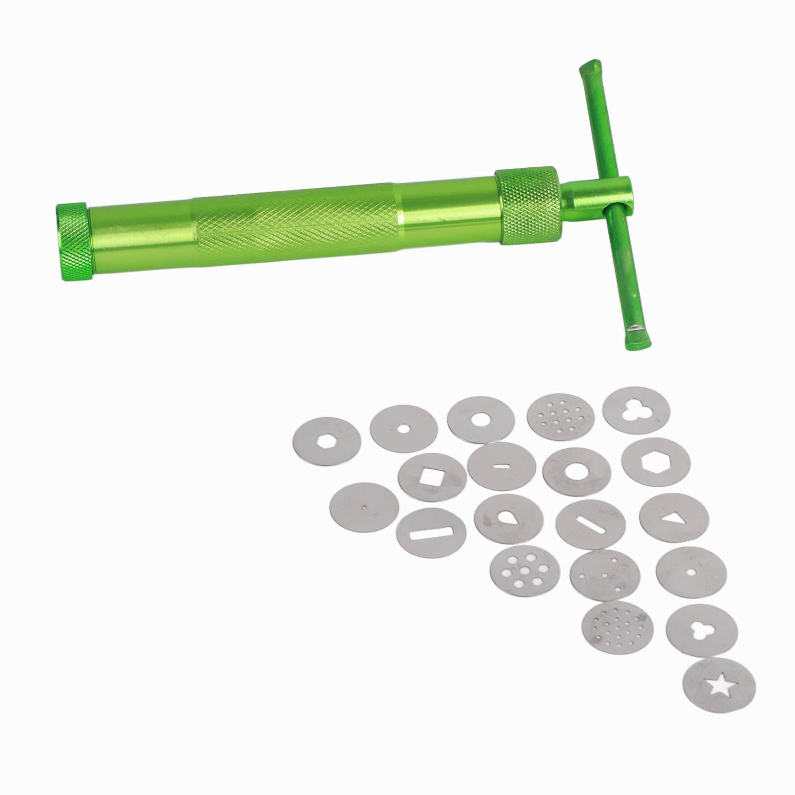Green Clay Extruder Stainless Steel Clay Extruder Fondant Cake Sculpture
