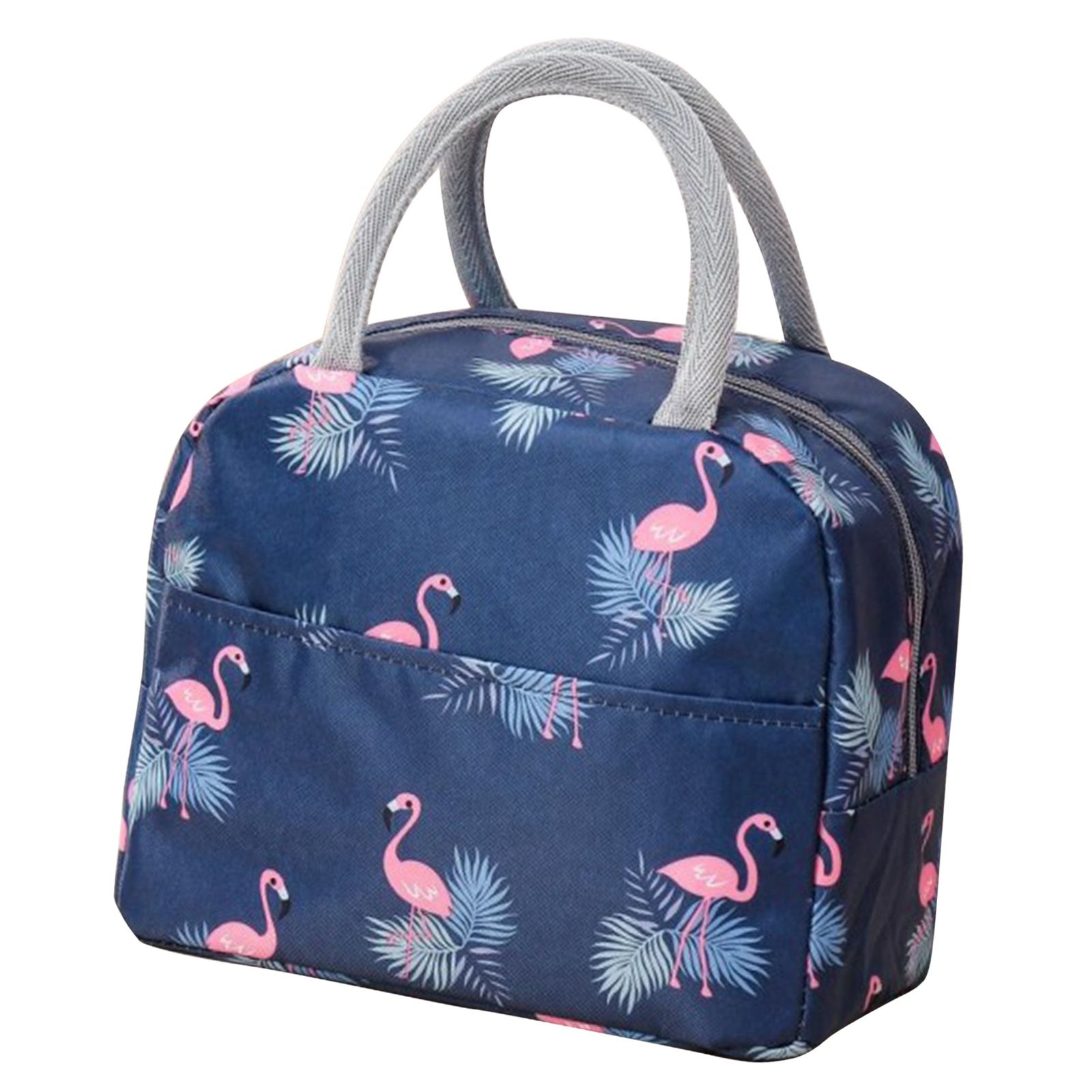 Insulated Lunch Bag Large Capacity Flamingo Pattern Portable Thickened Zipper view 2