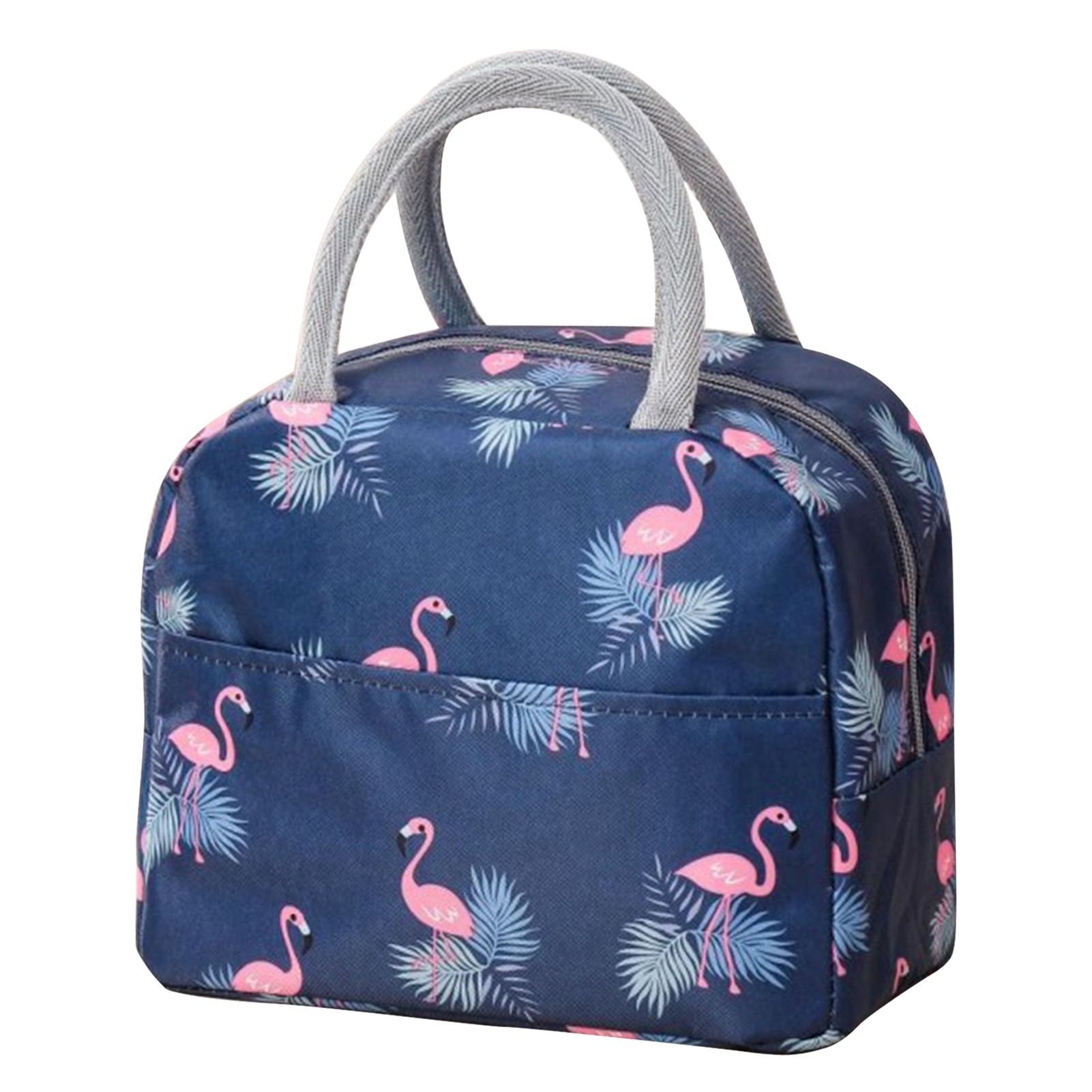 Insulated Lunch Bag Large Capacity Flamingo Pattern Portable Thickened Zipper view 3