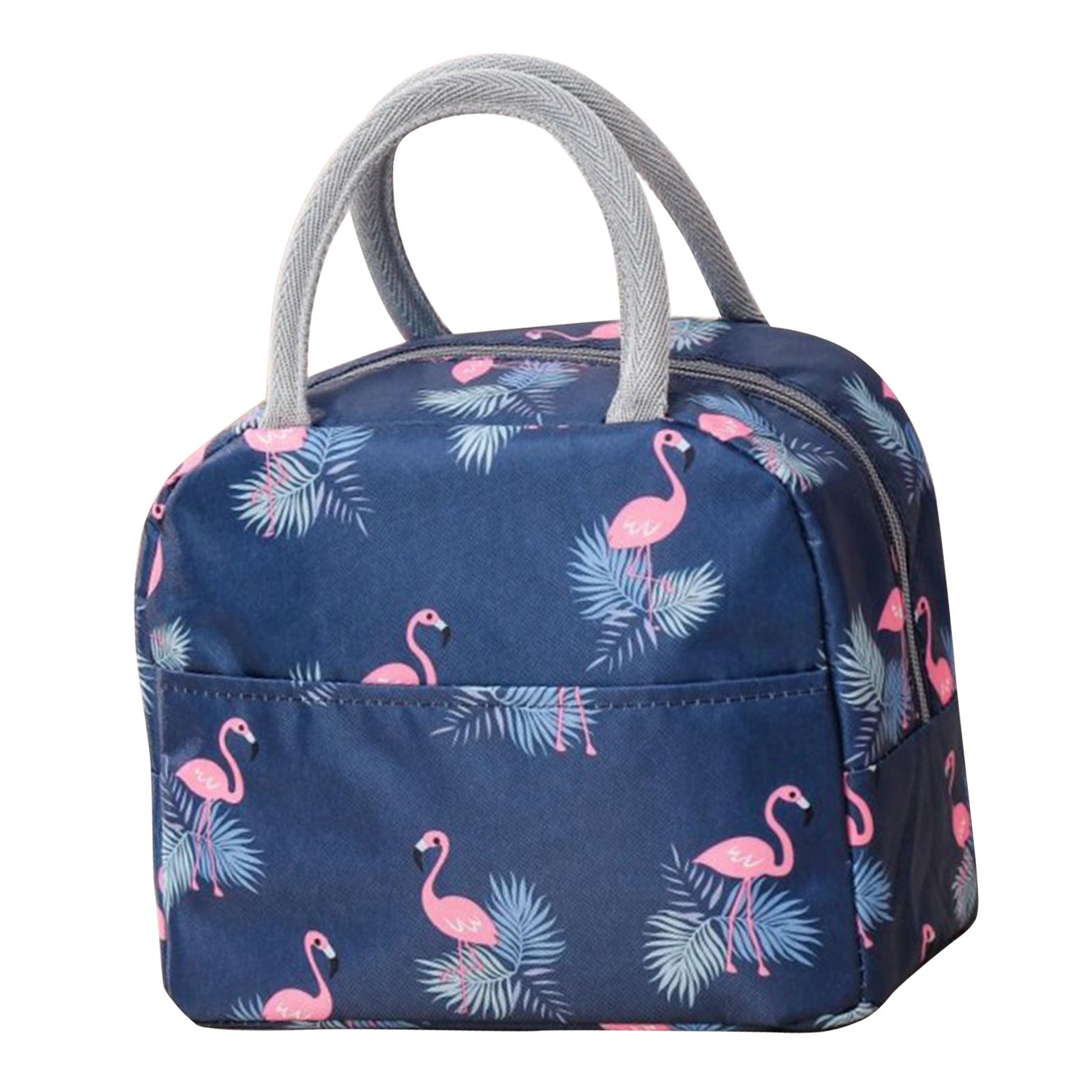 Insulated Lunch Bag Large Capacity Flamingo Pattern Portable Thickened Zipper view 4