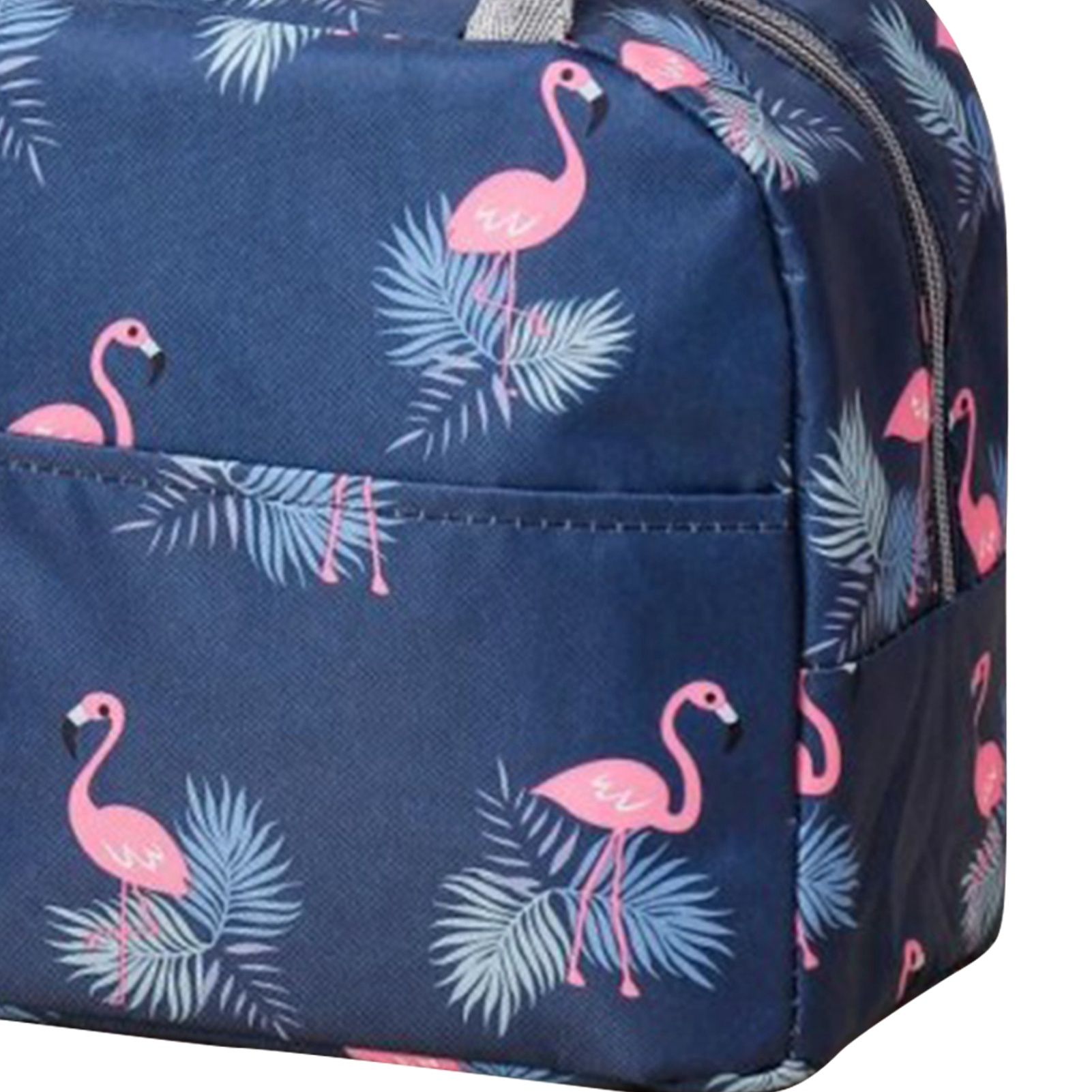 Insulated Lunch Bag Large Capacity Flamingo Pattern Portable Thickened Zipper view 7