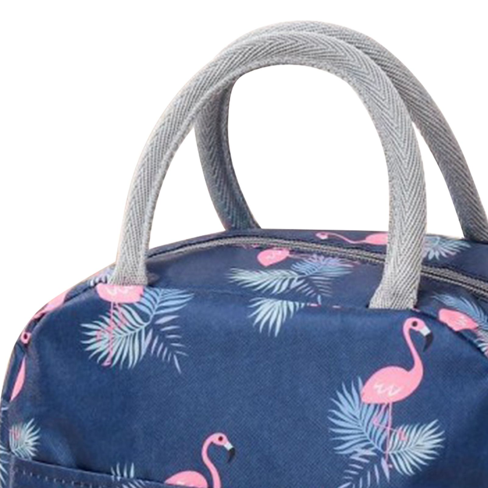Insulated Lunch Bag Large Capacity Flamingo Pattern Portable Thickened Zipper view 9