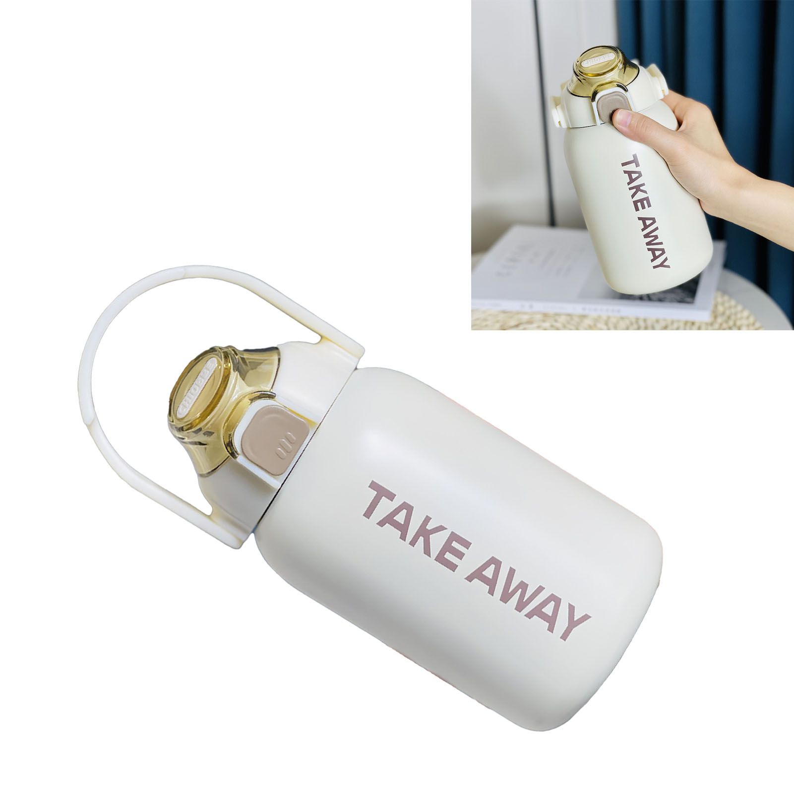 850ml Insulated Water Bottle Large Capacity with Bounce Cap Straw Winter view 6