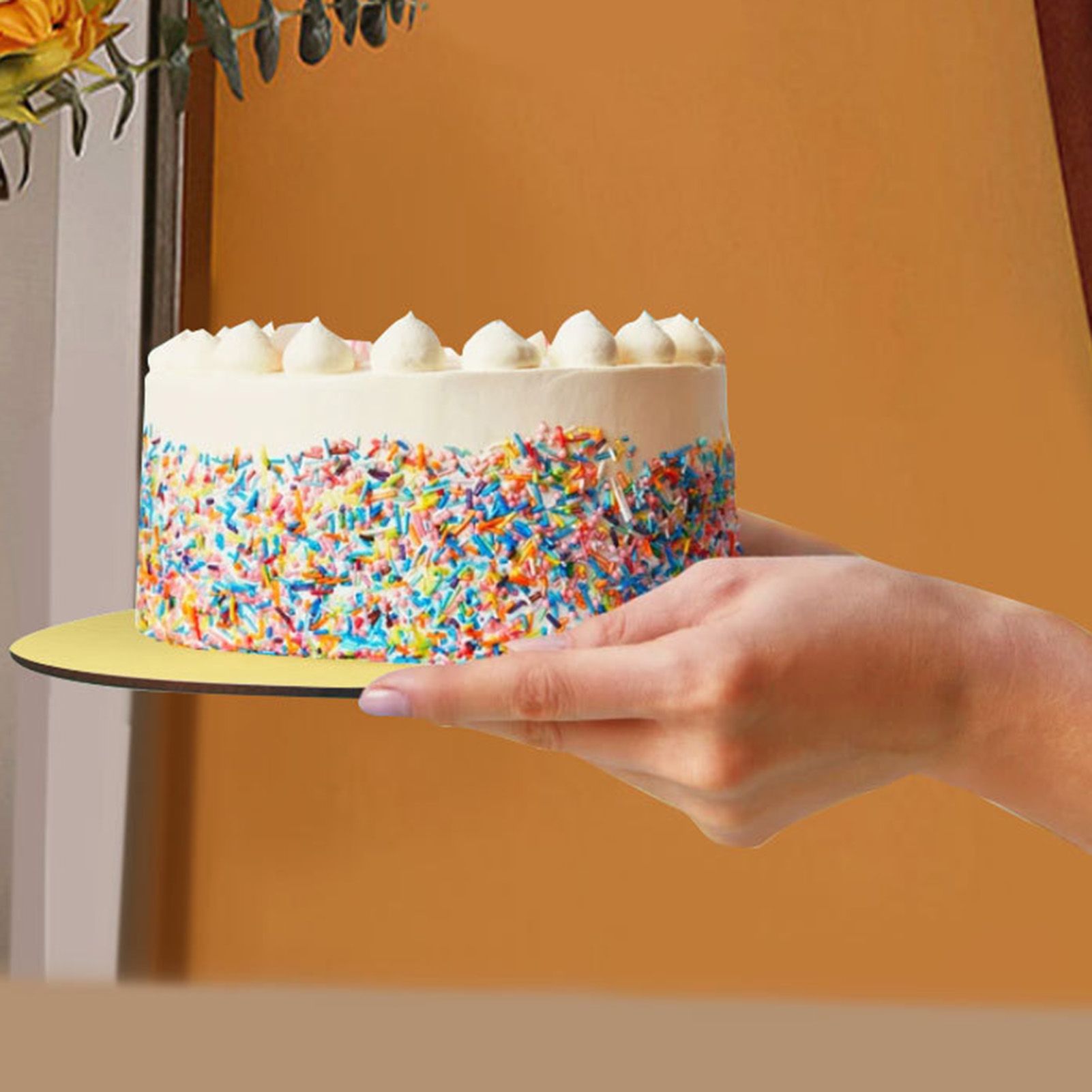 200Pcs Golden Cake Base Board 3.5in Round Cake Pad for Mini Cakes Muffins view 7