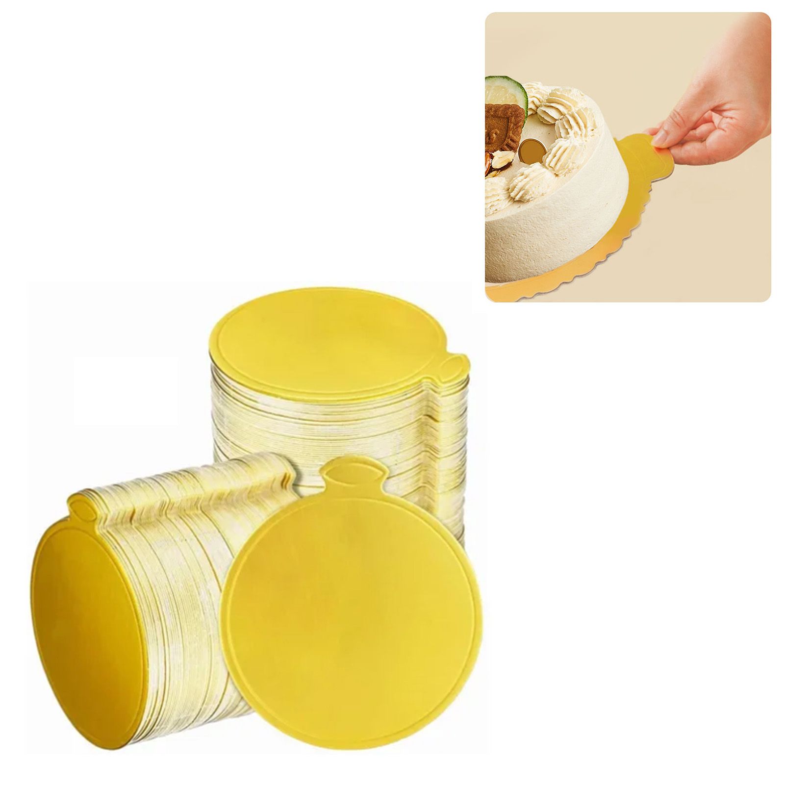 200Pcs Golden Cake Base Board 3.5in Round Cake Pad for Mini Cakes Muffins view 12
