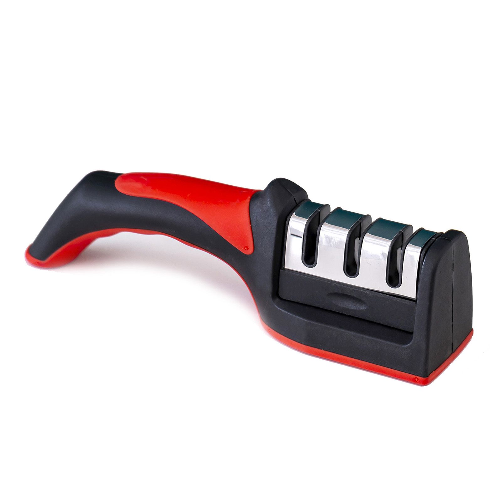 Handheld Knife Sharpening Tool 3 Segments Red and Black Multipurpose Knife — image 1