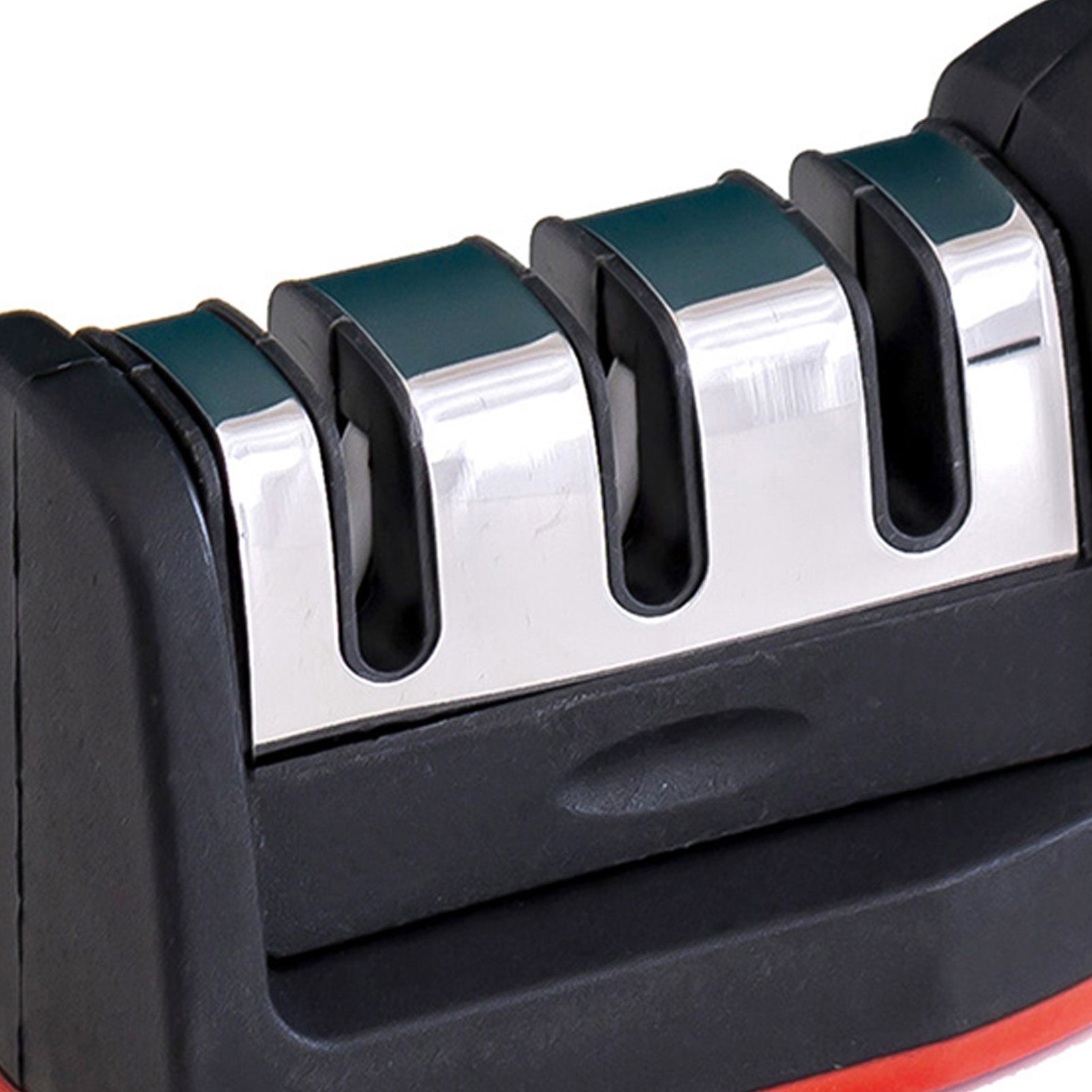Handheld Knife Sharpening Tool 3 Segments Red and Black Multipurpose Knife view 7