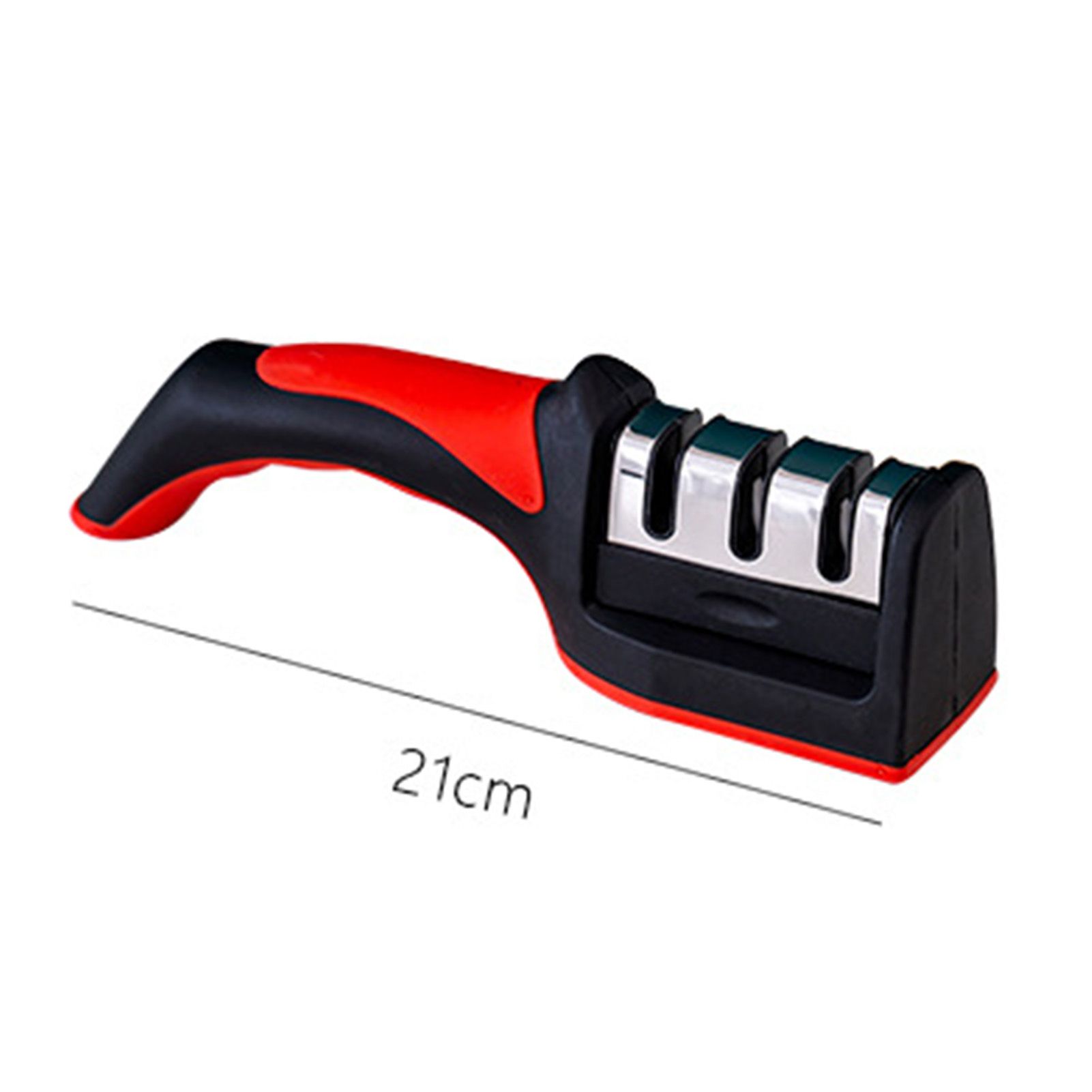Handheld Knife Sharpening Tool 3 Segments Red and Black Multipurpose Knife view 9