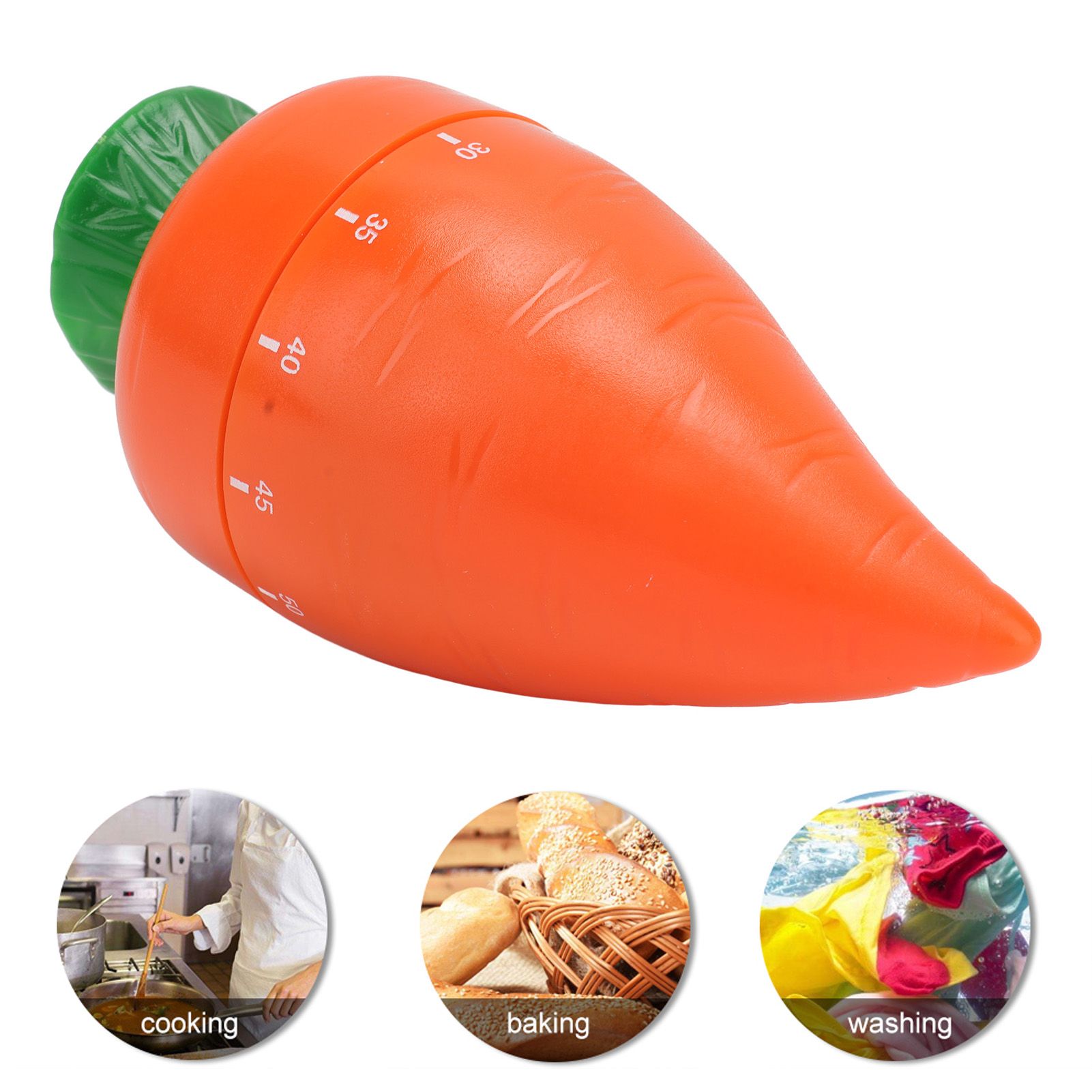 Cooking Timer Cute Carrot Shape Mechanical Timer for Kitchen Reading Studying view 11