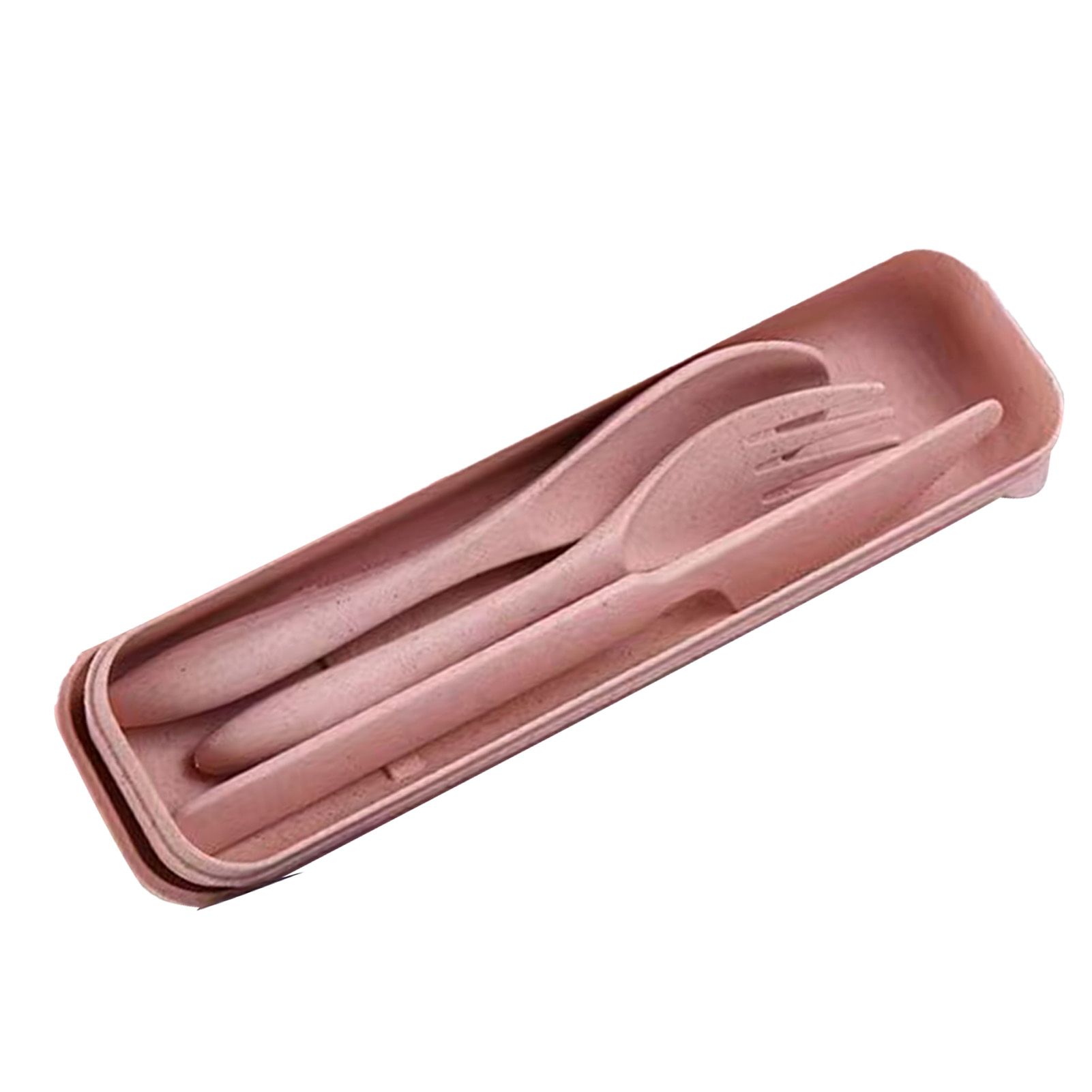 Wheat Straw Cutlery Set Modern Portable Fork Spoon Knife Tableware with Box view 10