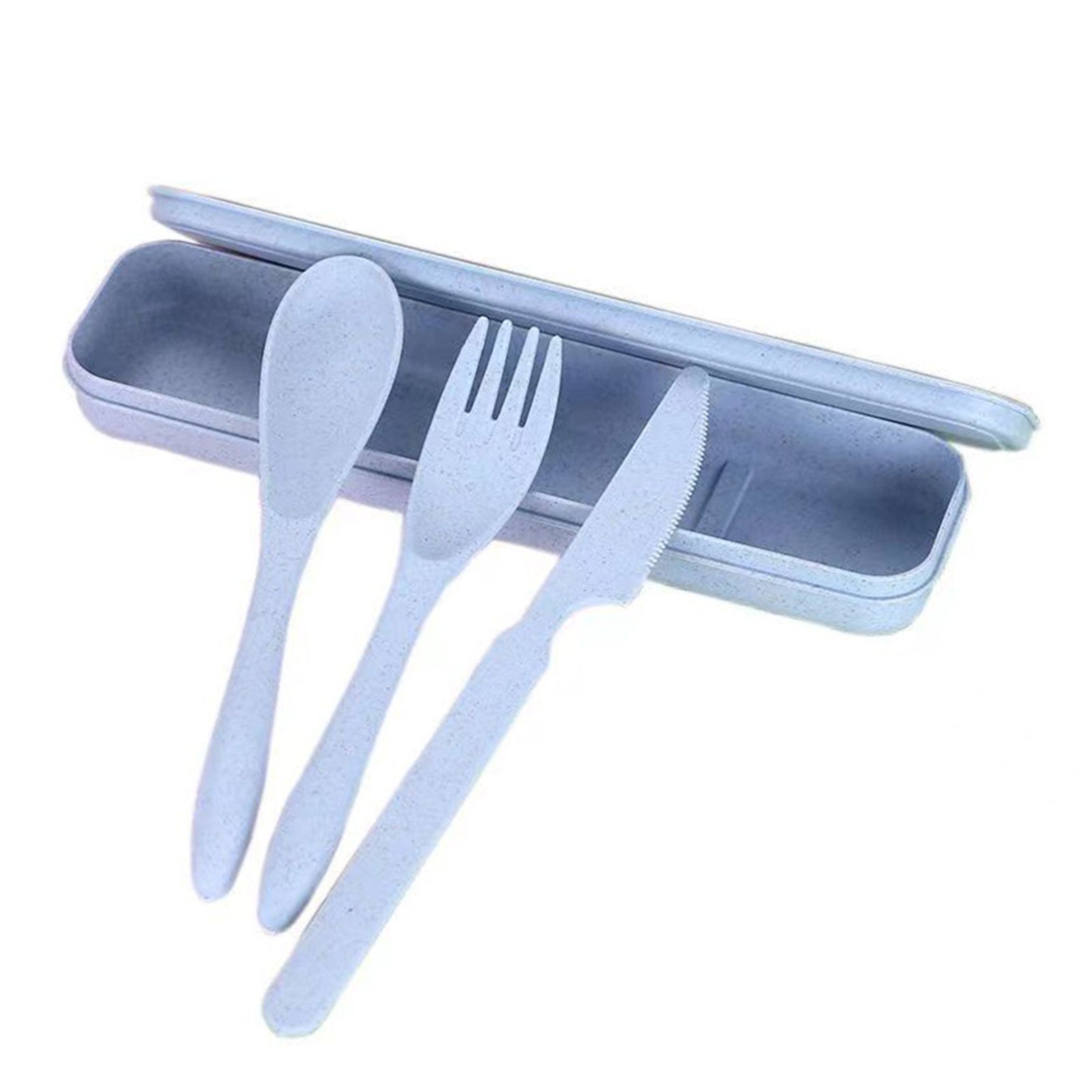 Wheat Straw Cutlery Set Modern Portable Fork Spoon Knife Tableware with Box