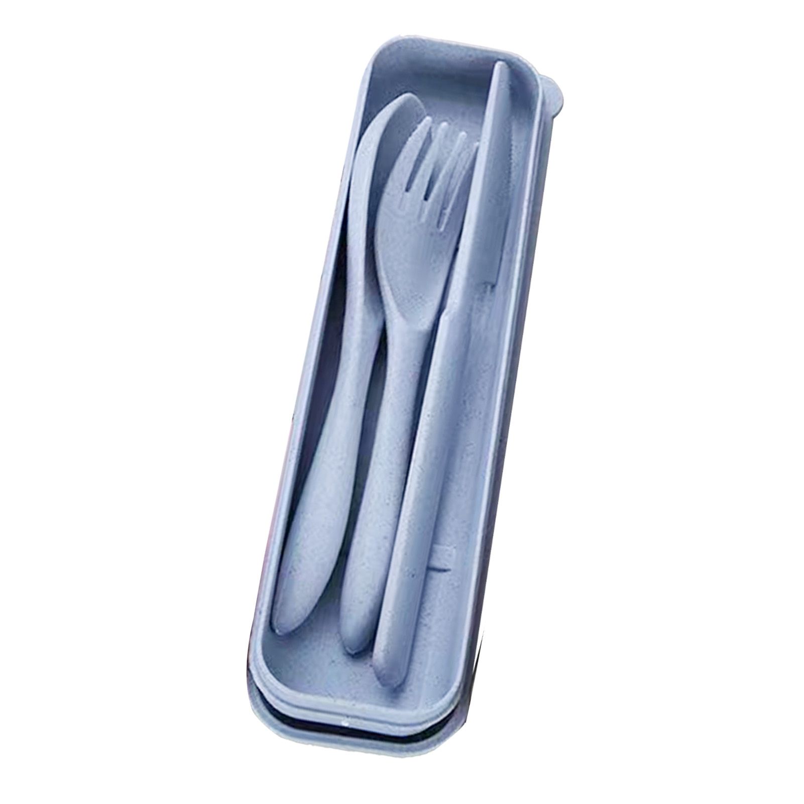 Wheat Straw Cutlery Set Modern Portable Fork Spoon Knife Tableware with Box view 12
