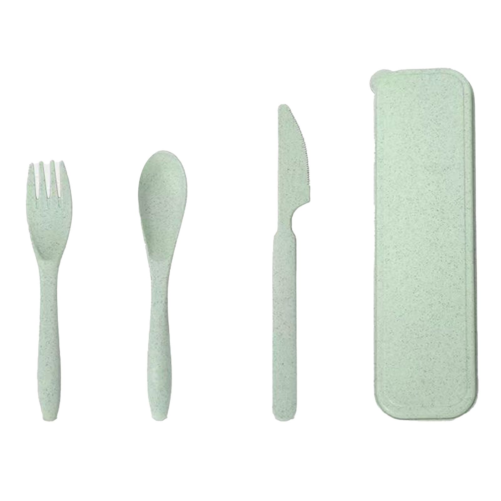 Wheat Straw Cutlery Set Modern Portable Fork Spoon Knife Tableware with Box view 2