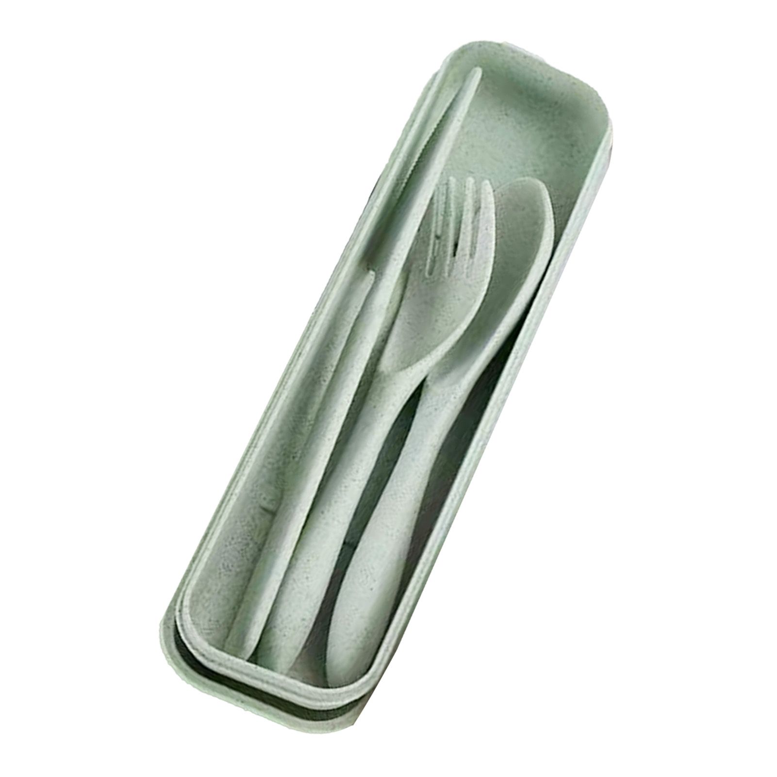 Wheat Straw Cutlery Set Modern Portable Fork Spoon Knife Tableware with Box view 3