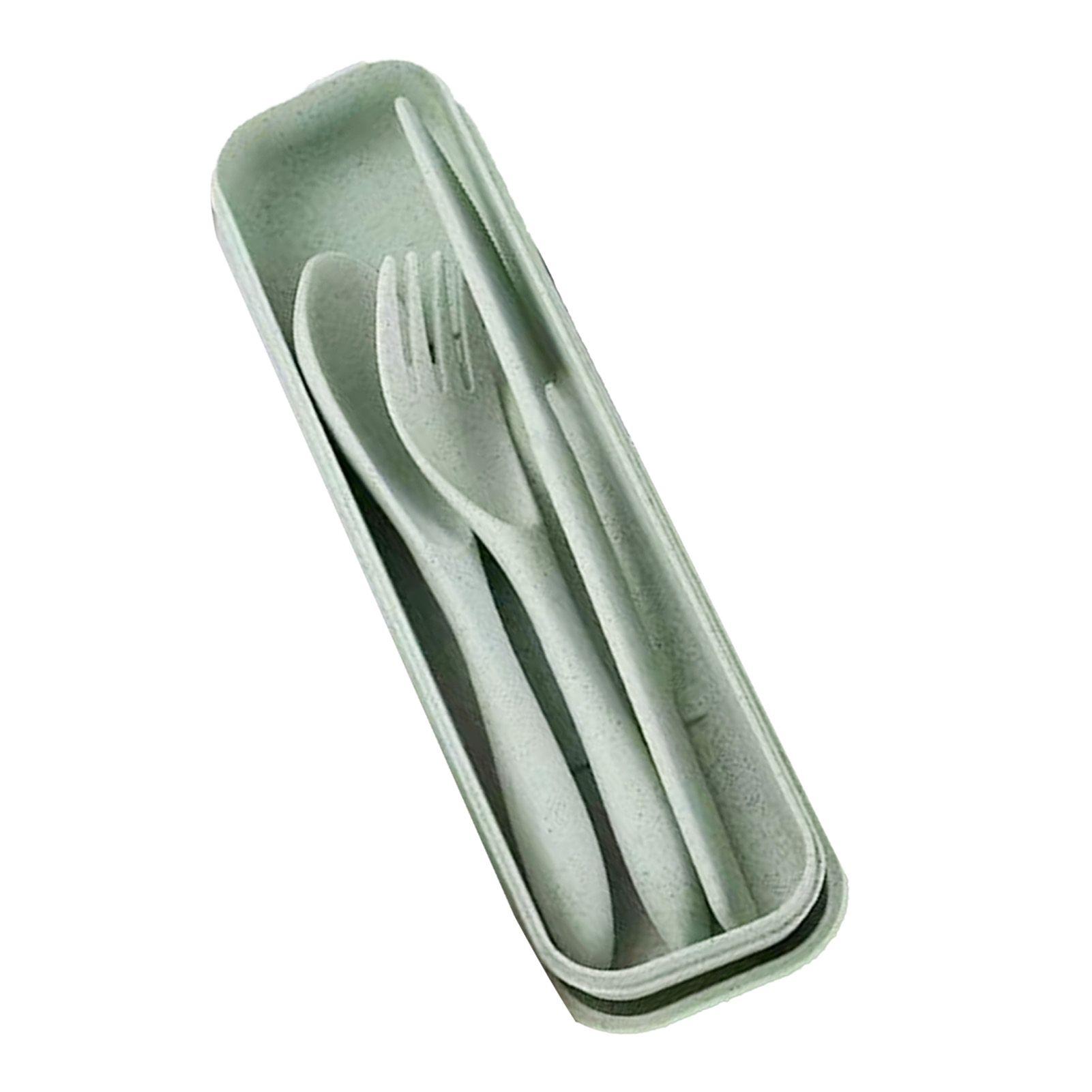Wheat Straw Cutlery Set Modern Portable Fork Spoon Knife Tableware with Box view 4