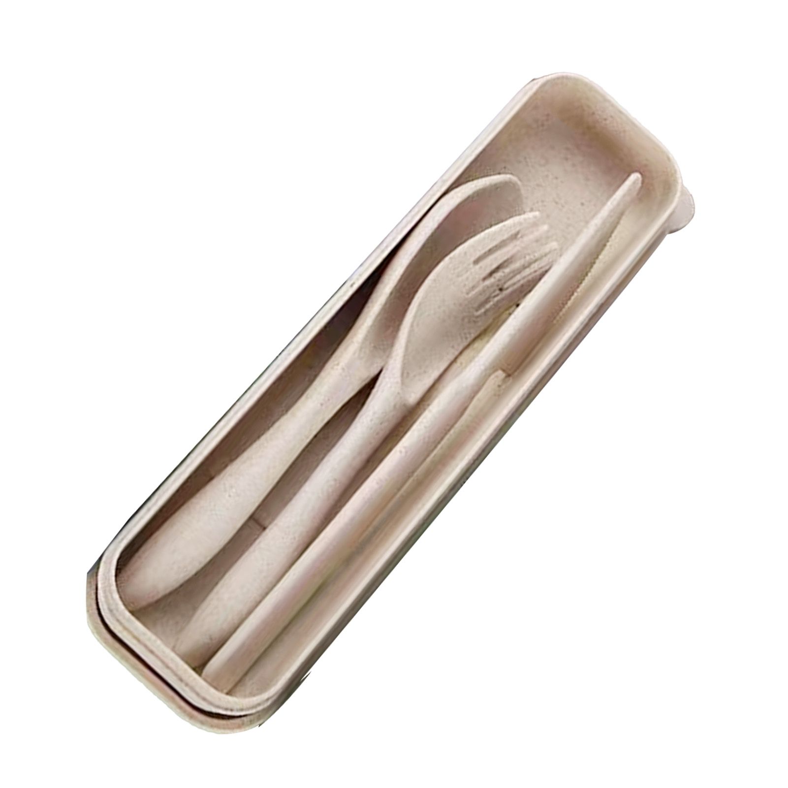 Wheat Straw Cutlery Set Modern Portable Fork Spoon Knife Tableware with Box view 3