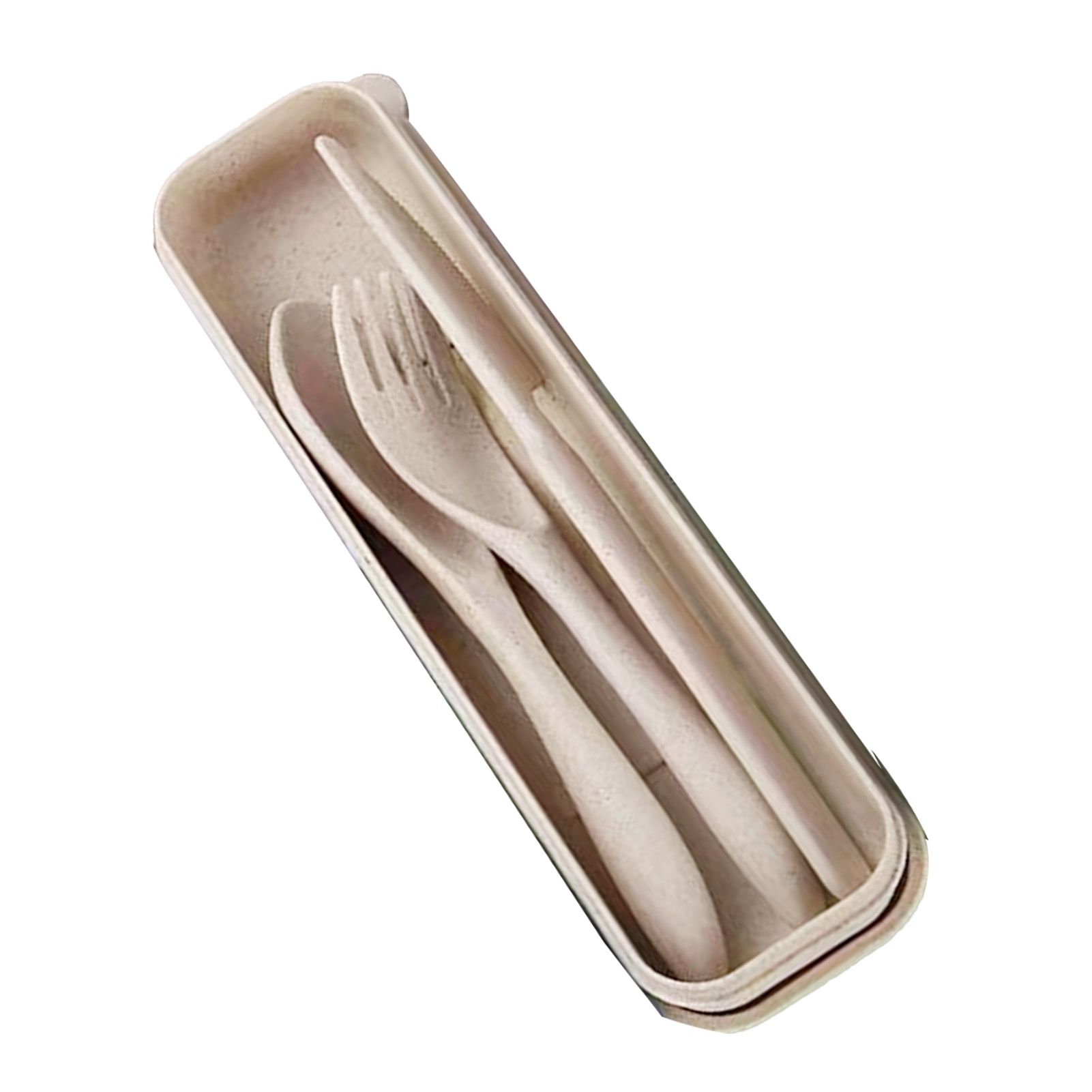 Wheat Straw Cutlery Set Modern Portable Fork Spoon Knife Tableware with Box view 4