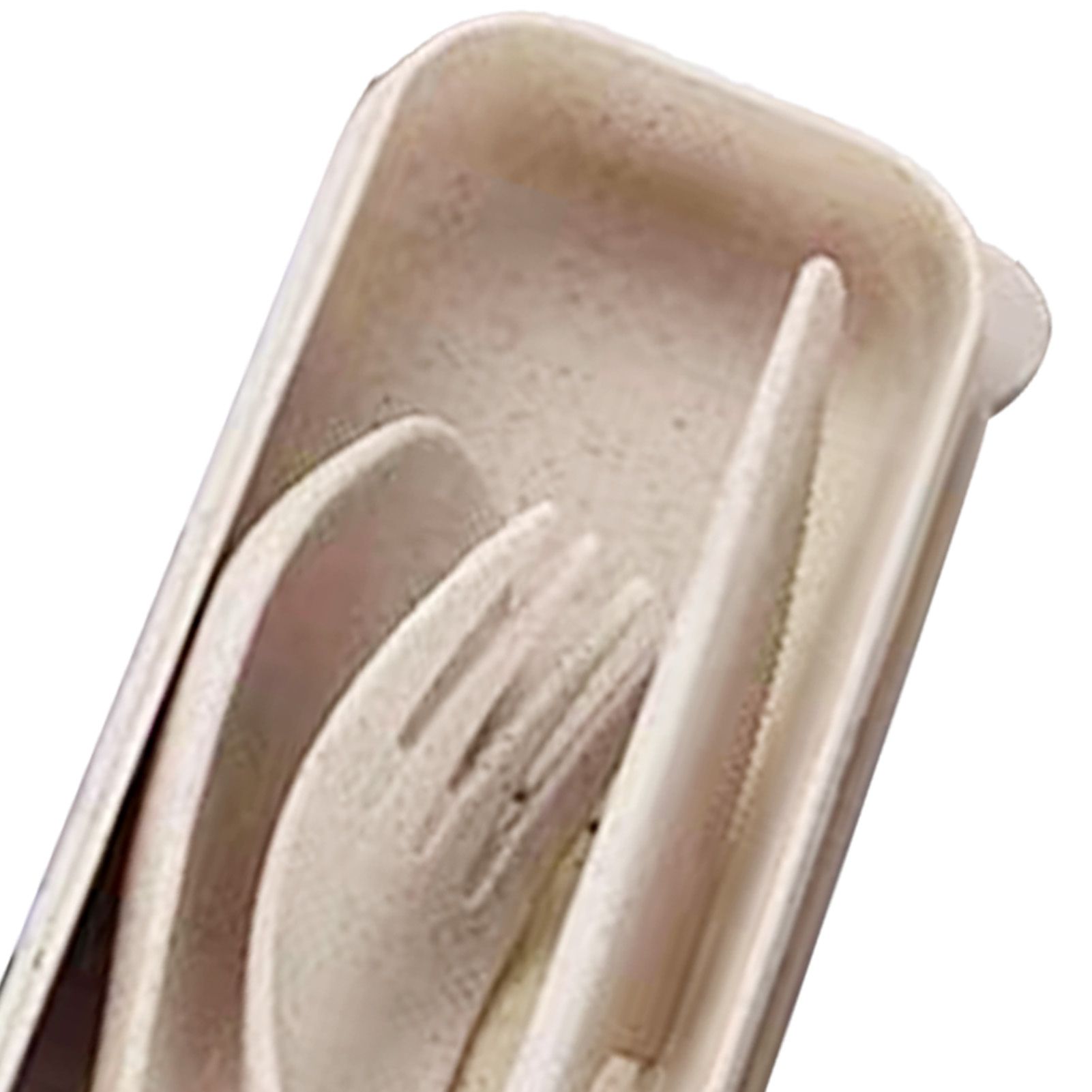 Wheat Straw Cutlery Set Modern Portable Fork Spoon Knife Tableware with Box view 7