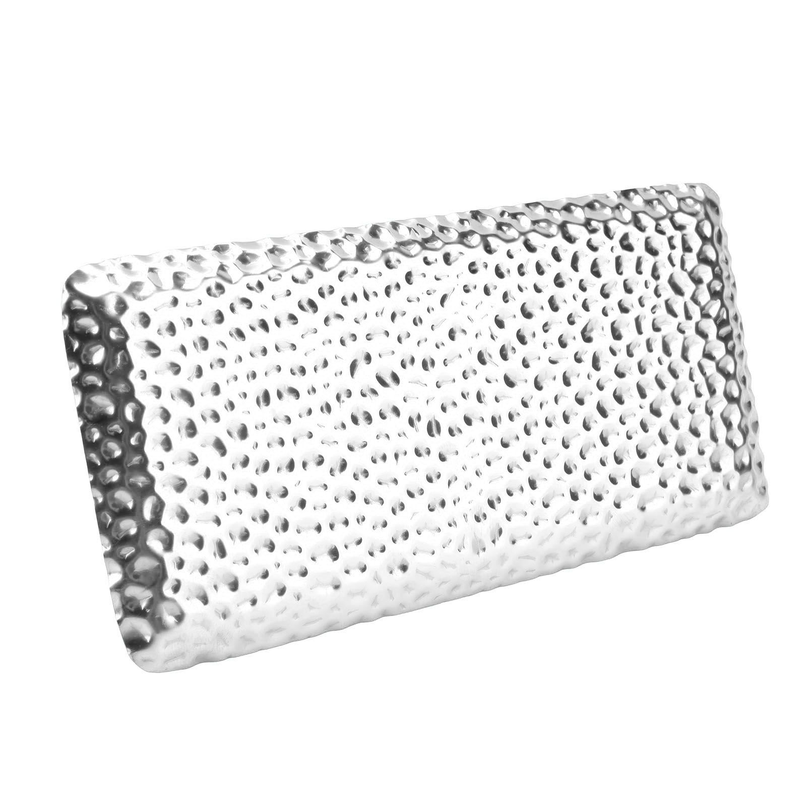 Hammered Tray Exquisite Odorless Stainless Steel Serving Tray for Living Room view 6