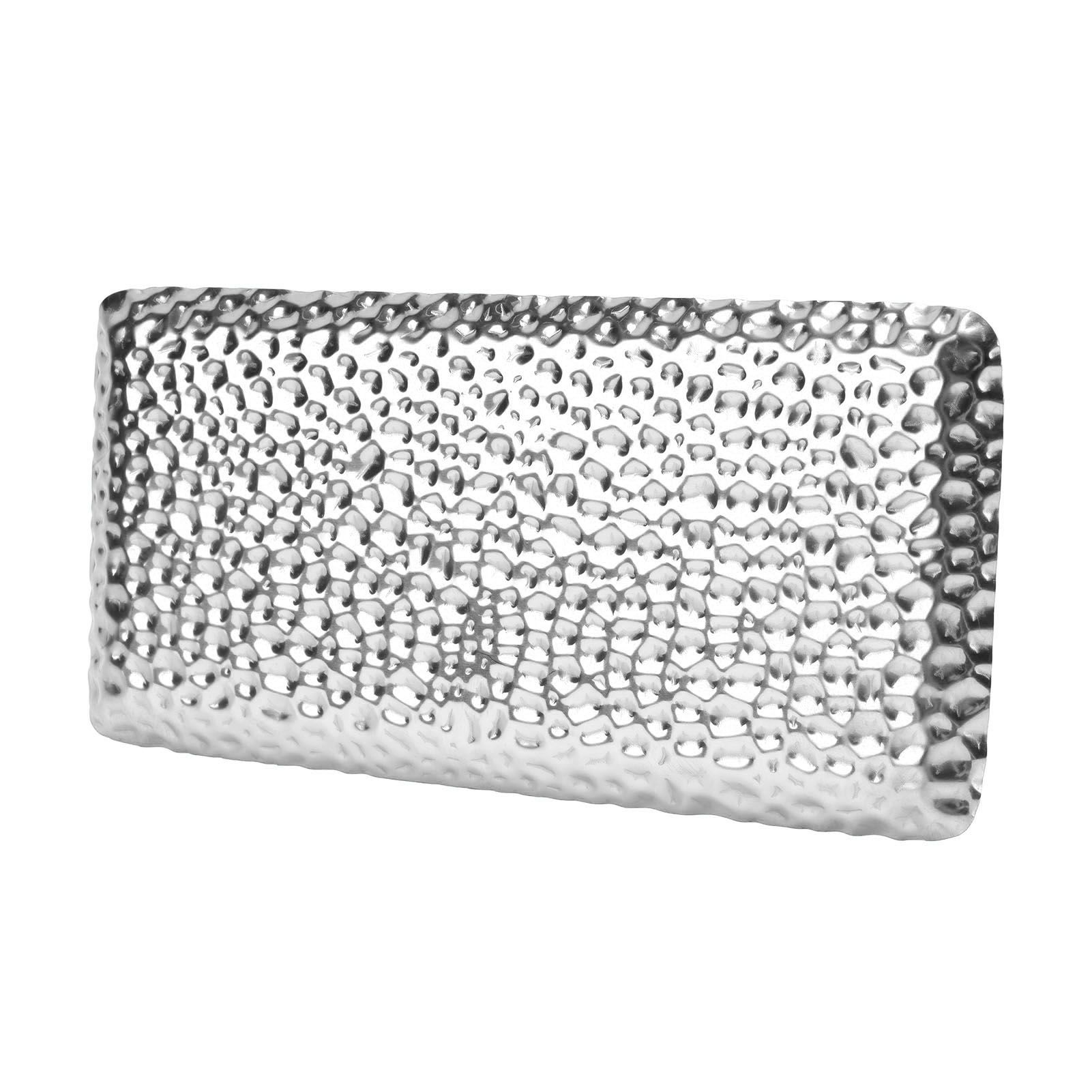 Hammered Tray Exquisite Odorless Stainless Steel Serving Tray for Living Room view 9