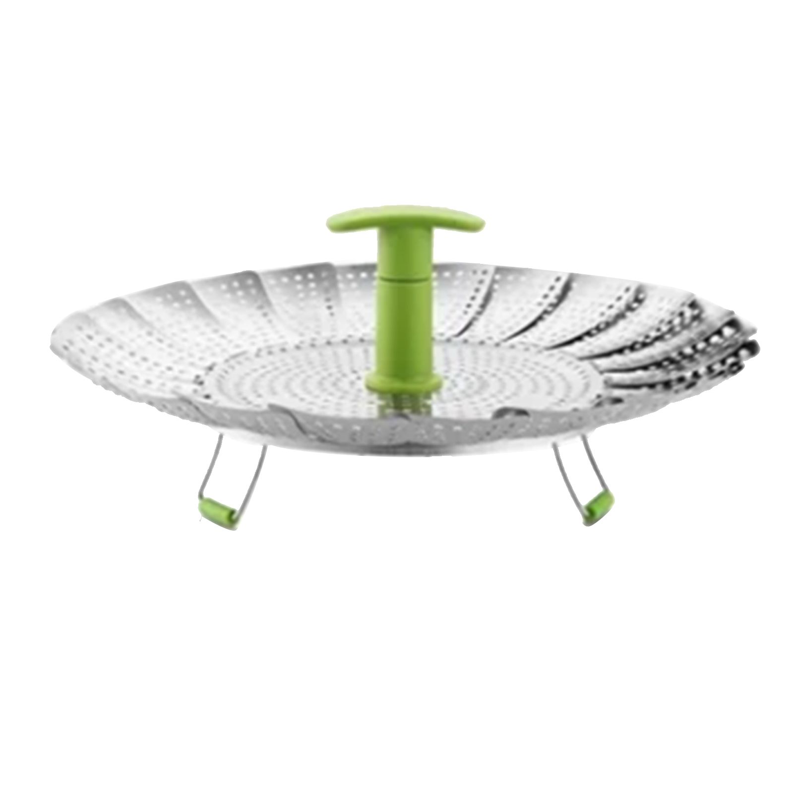 Steam Basket Stainless Steel Folding Vegetable Steam Basket with ABS Handle view 3