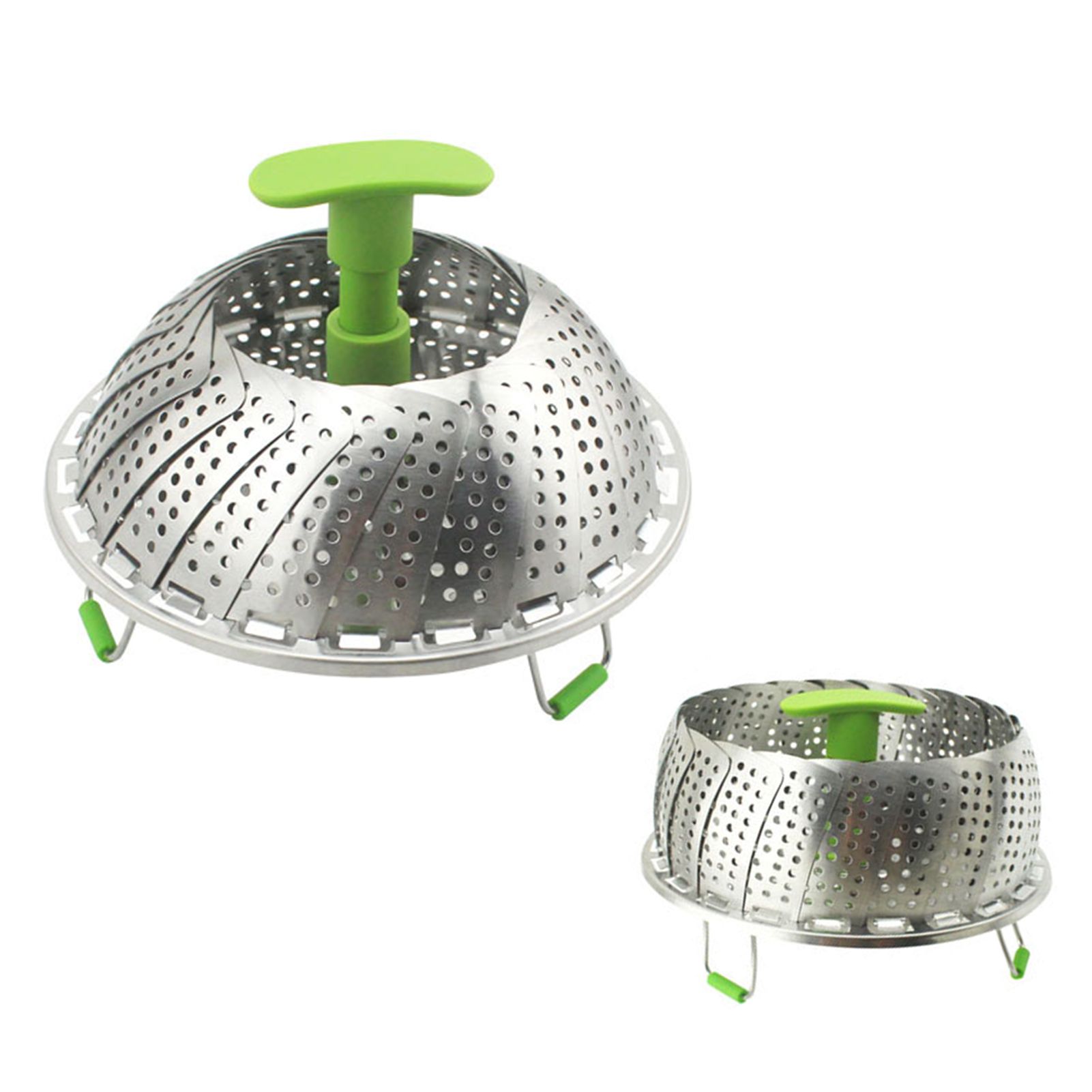 Steam Basket Stainless Steel Folding Vegetable Steam Basket with ABS Handle view 4