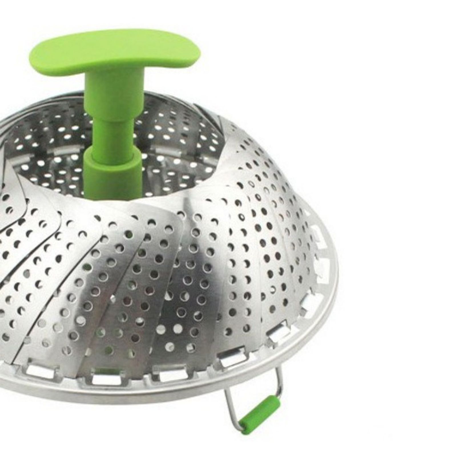 Steam Basket Stainless Steel Folding Vegetable Steam Basket with ABS Handle view 7