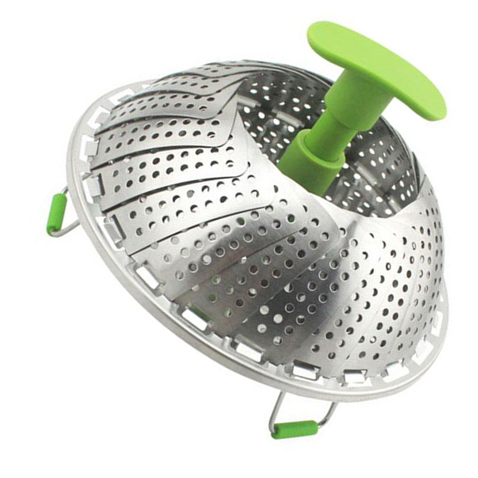 Steam Basket Stainless Steel Folding Vegetable Steam Basket with ABS Handle view 12