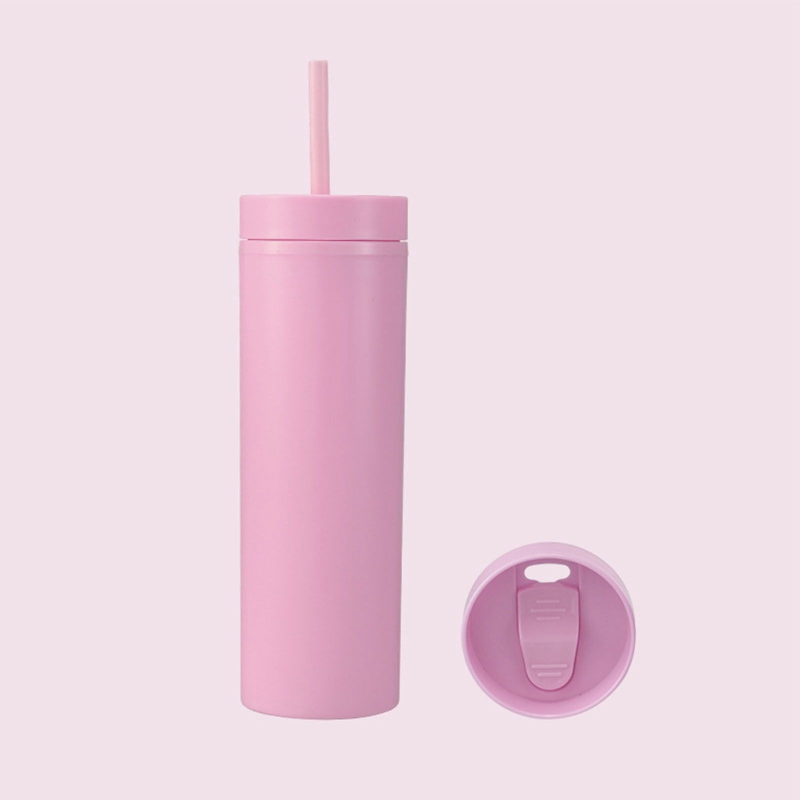 16oz Plastic Tumblers with Lids and Straws Frosting Matte Plastic Drinking view 10