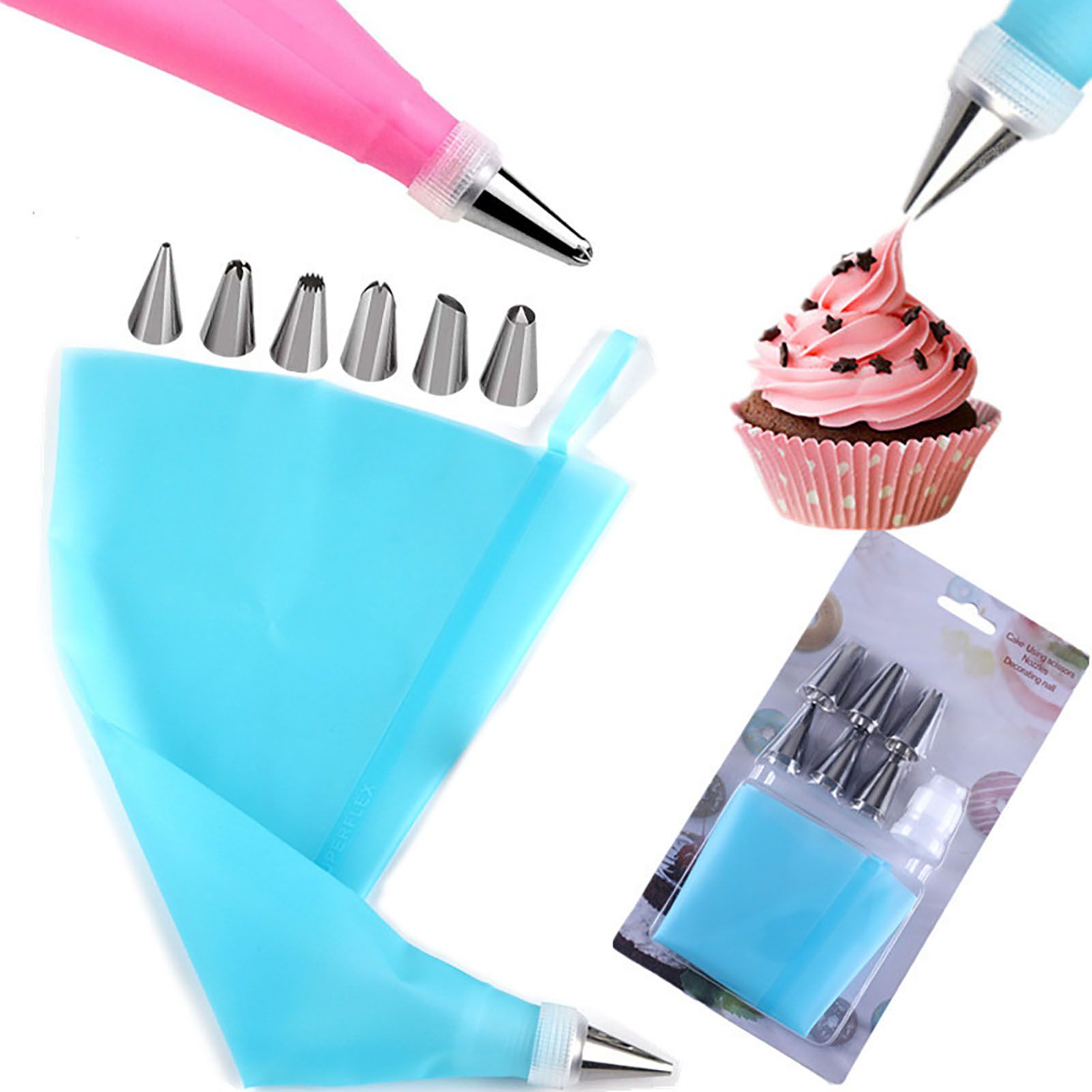 Piping Bags and Tips Set Cake Decorating Supplies for Baking TPU Pastry Bags view 2