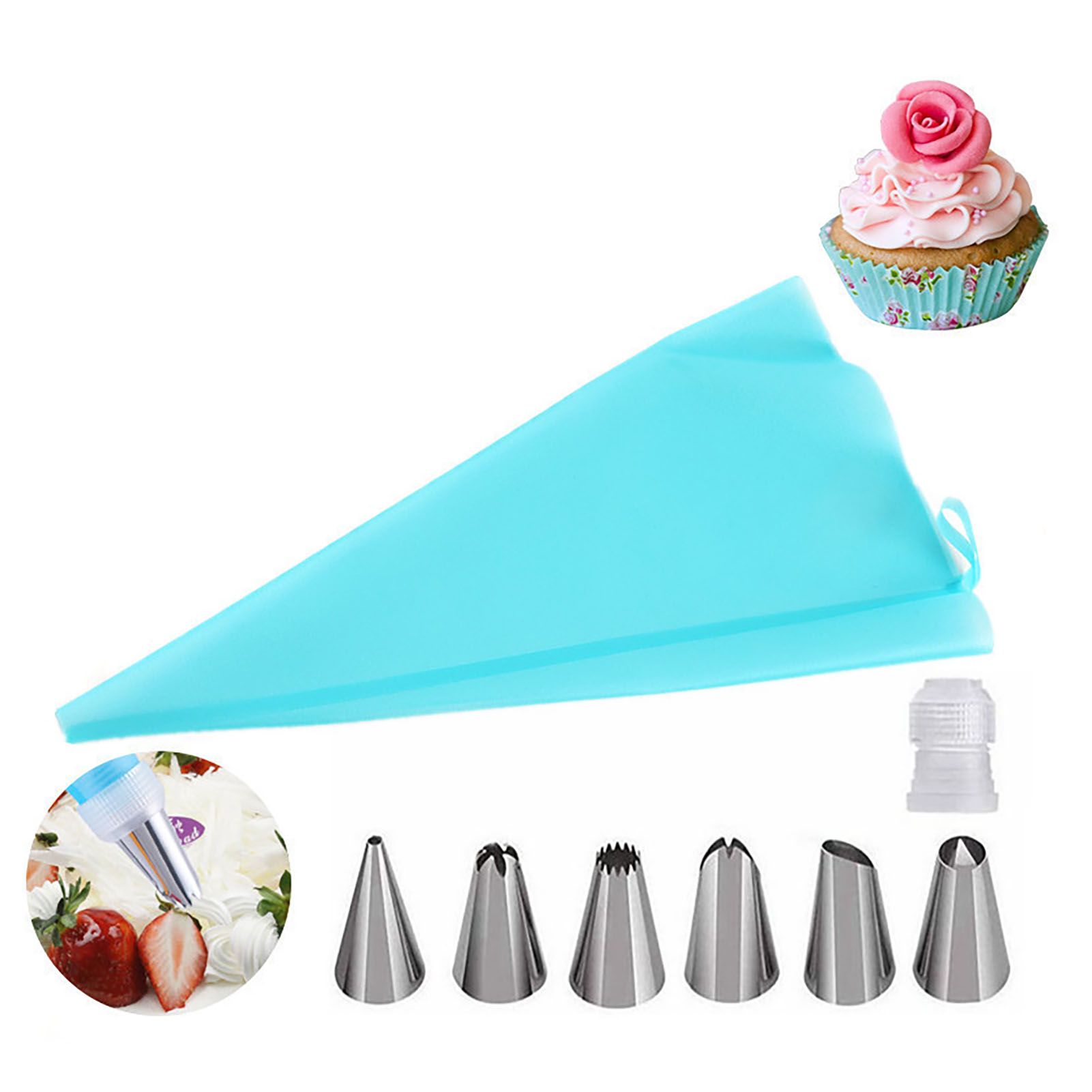 Piping Bags and Tips Set Cake Decorating Supplies for Baking TPU Pastry Bags view 3