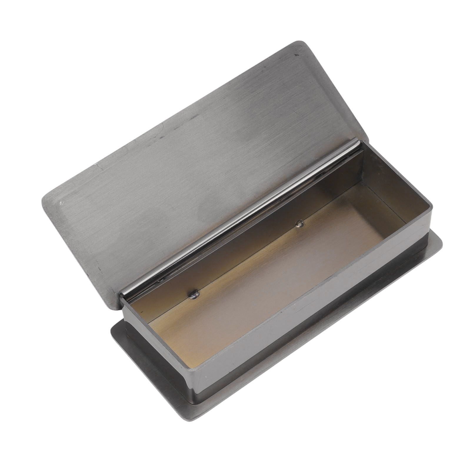 Toothpick Holder Stainless Steel Rectangular Toothpick Holder with Lid for view 3