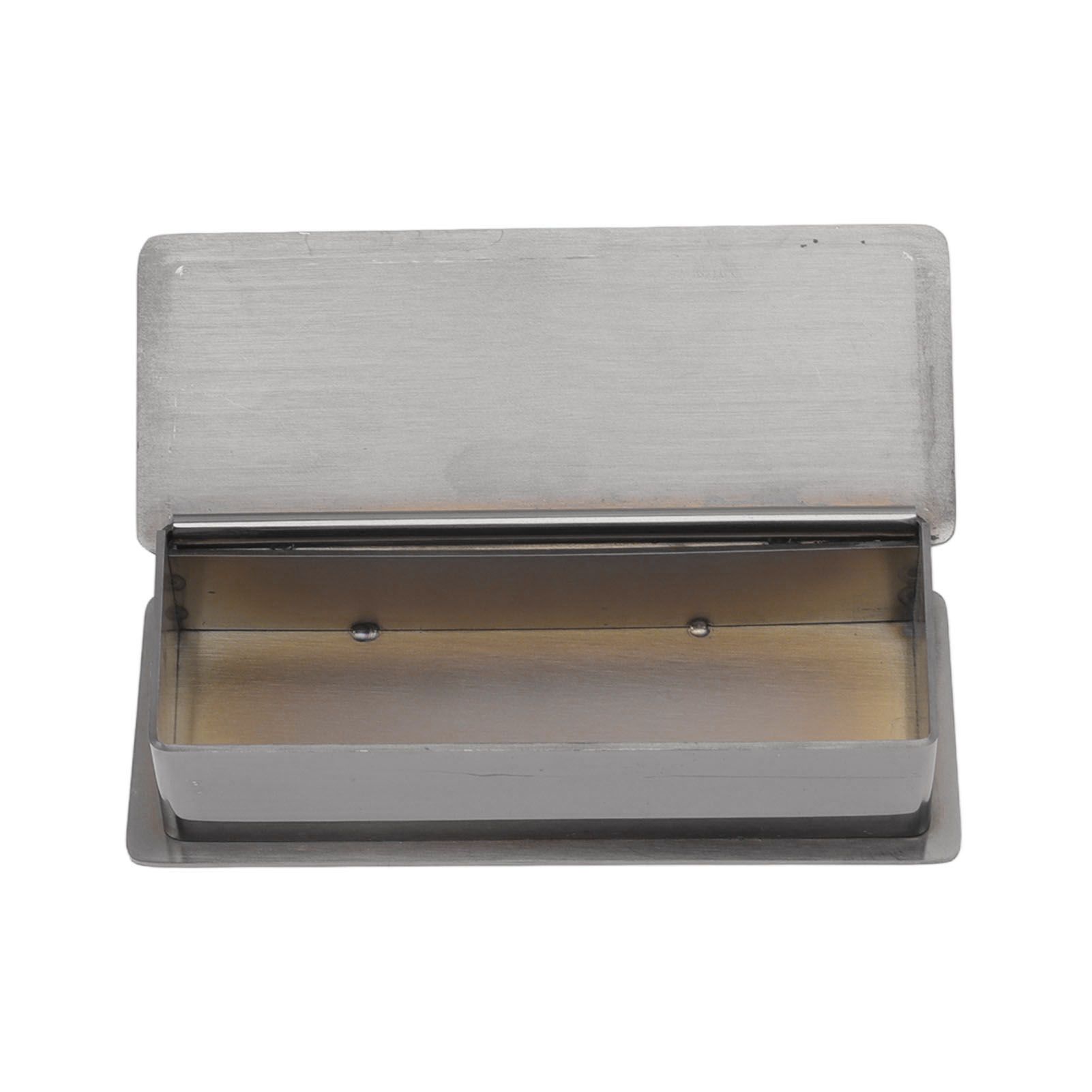 Toothpick Holder Stainless Steel Rectangular Toothpick Holder with Lid for view 4