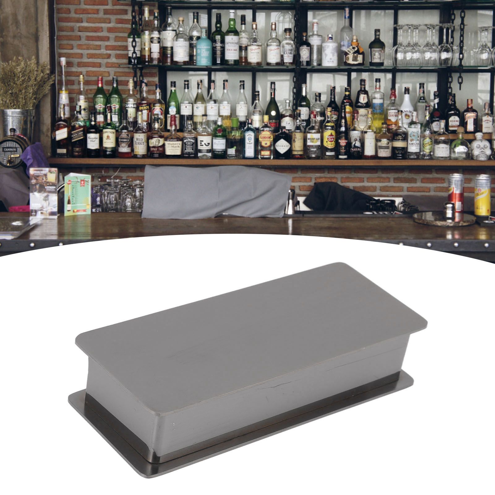 Toothpick Holder Stainless Steel Rectangular Toothpick Holder with Lid for view 12