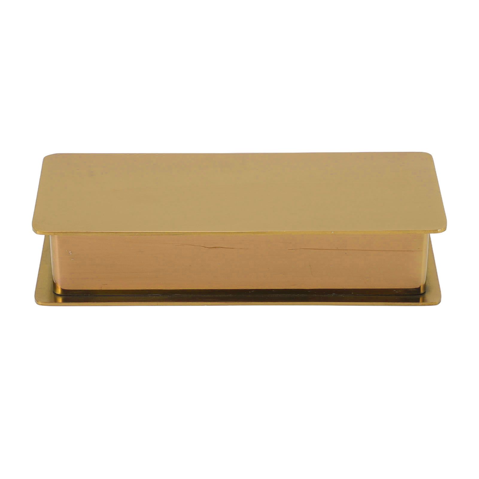 Toothpick Holder Stainless Steel Rectangular Toothpick Holder with Lid for view 2