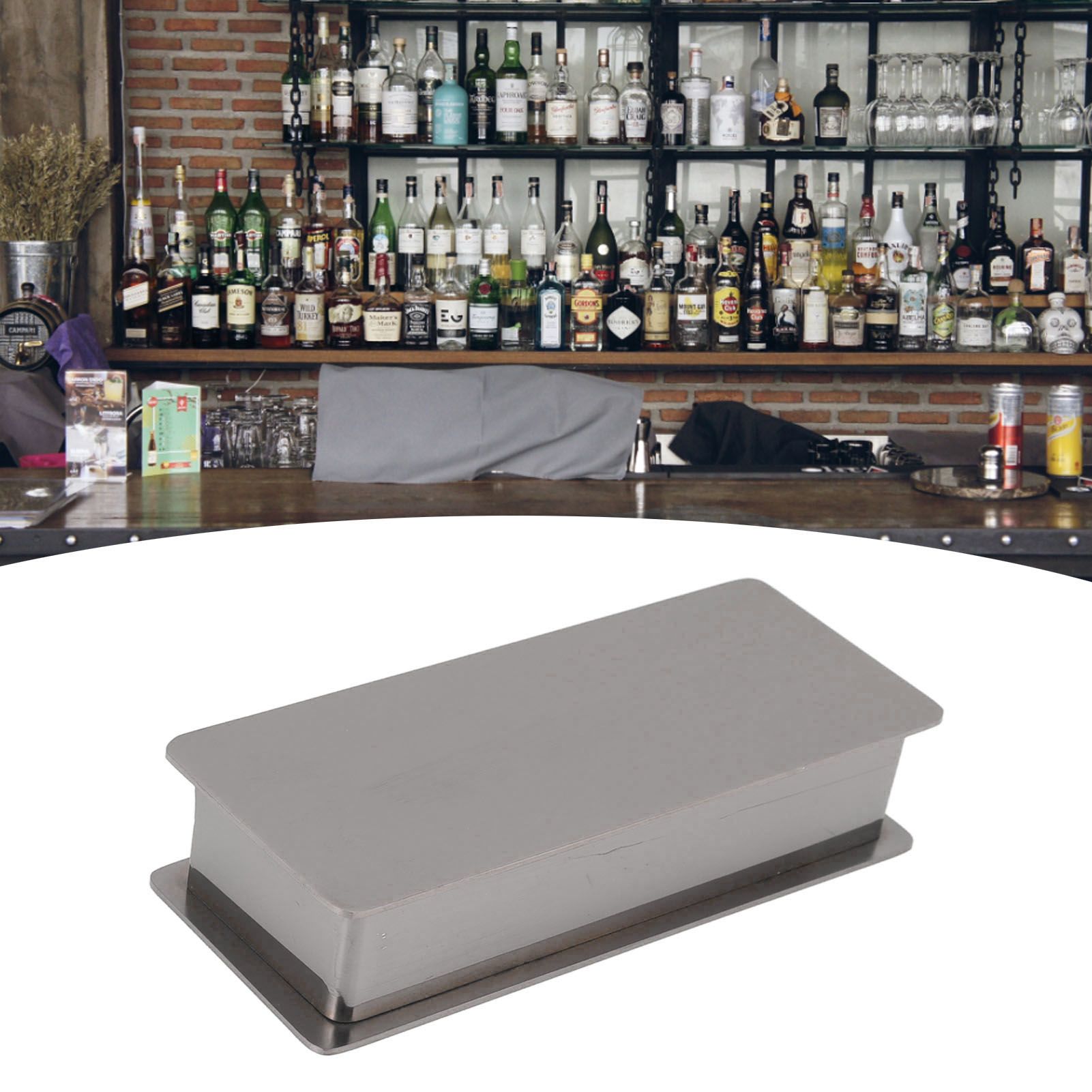 Toothpick Holder Stainless Steel Rectangular Toothpick Holder with Lid for view 12