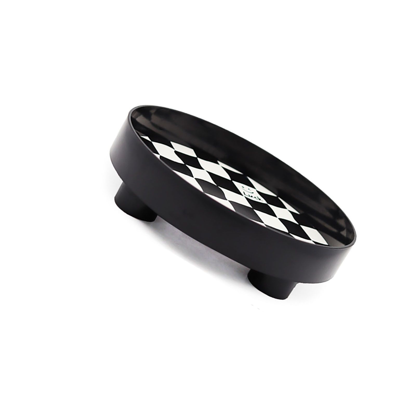 Round Storage Organizer Tray Checkerboard Design Plate Container Tray for view 5