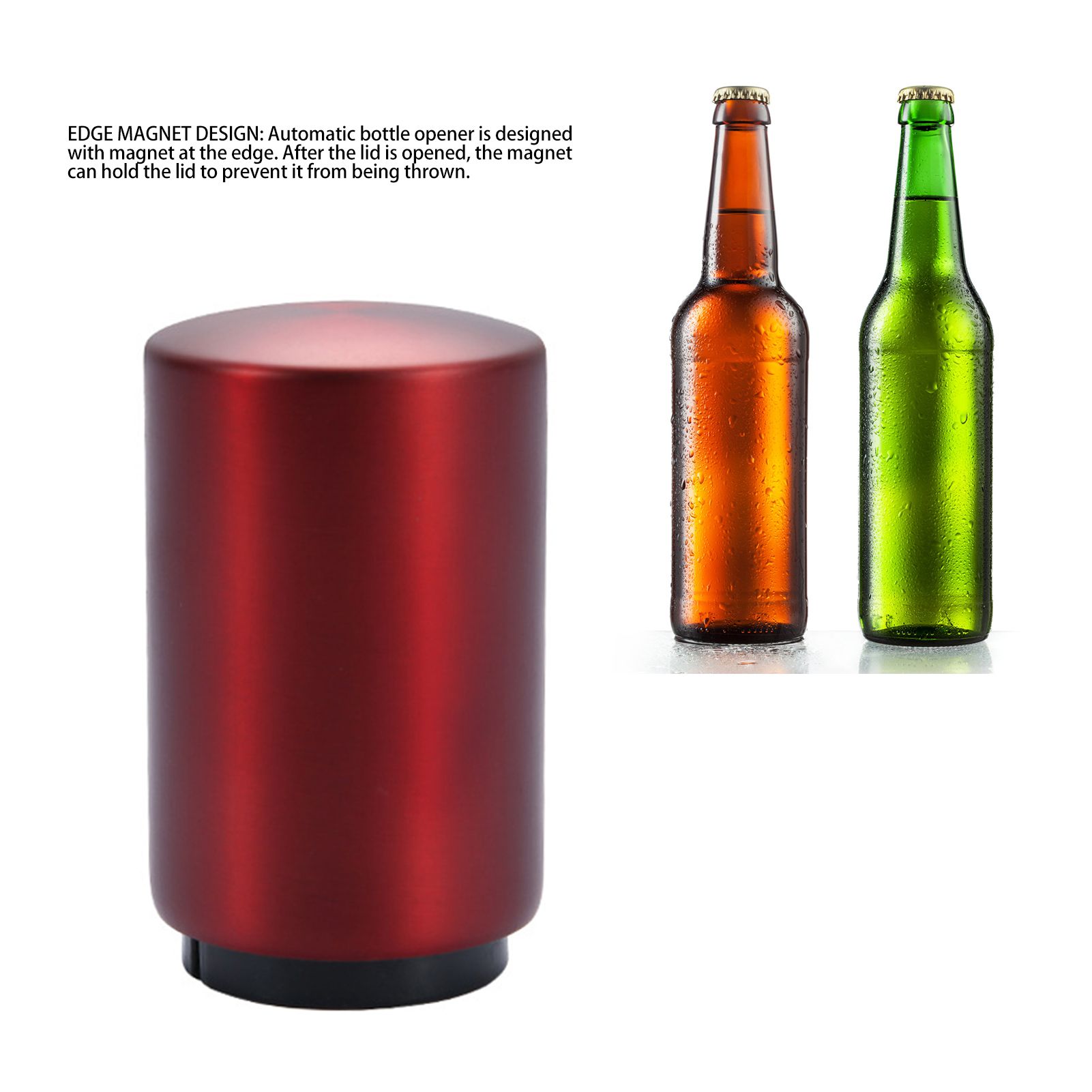 Automatic Bottle Opener Magnetic Stainless Steel Push Down Bottle Lid Opening view 11