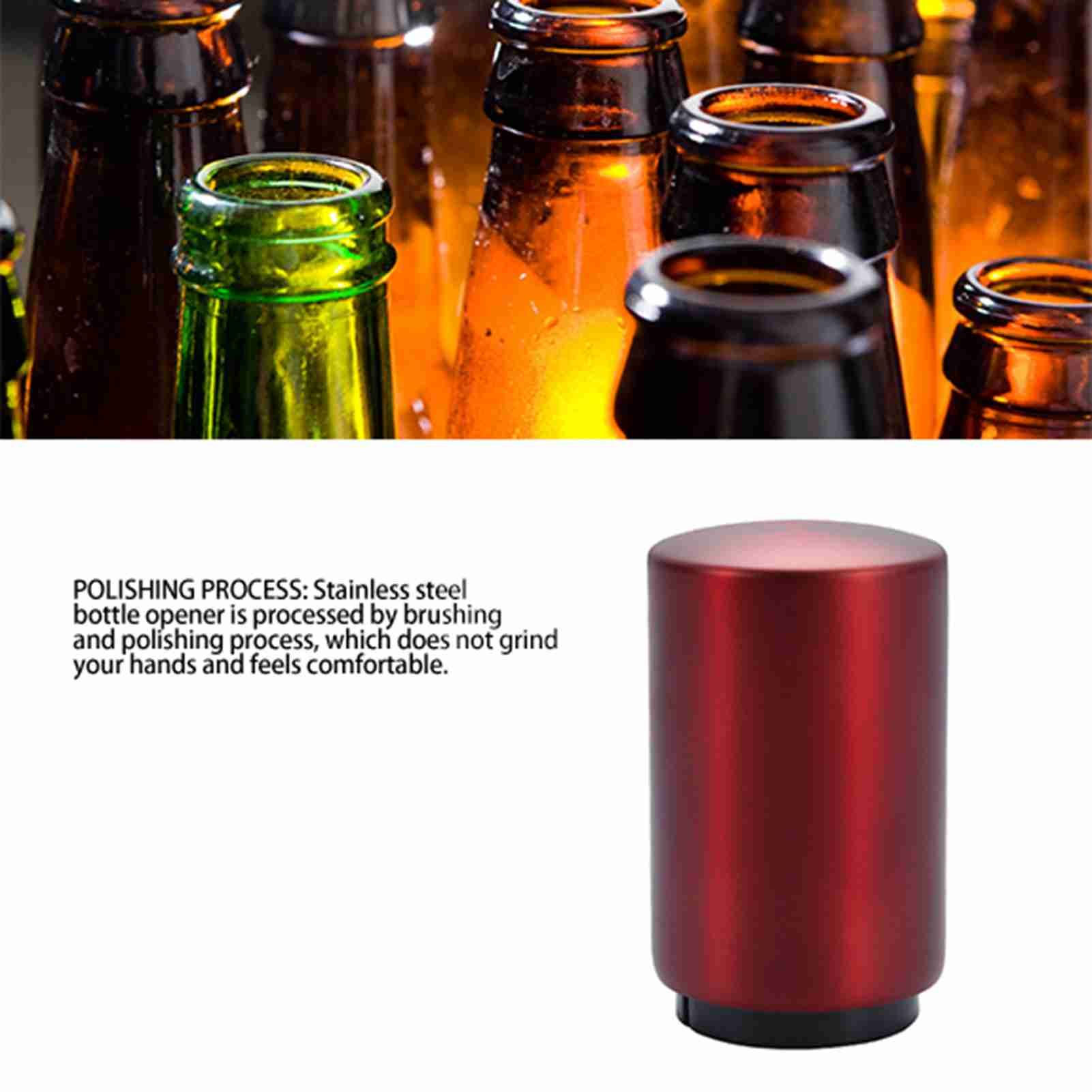 Automatic Bottle Opener Magnetic Stainless Steel Push Down Bottle Lid Opening view 12