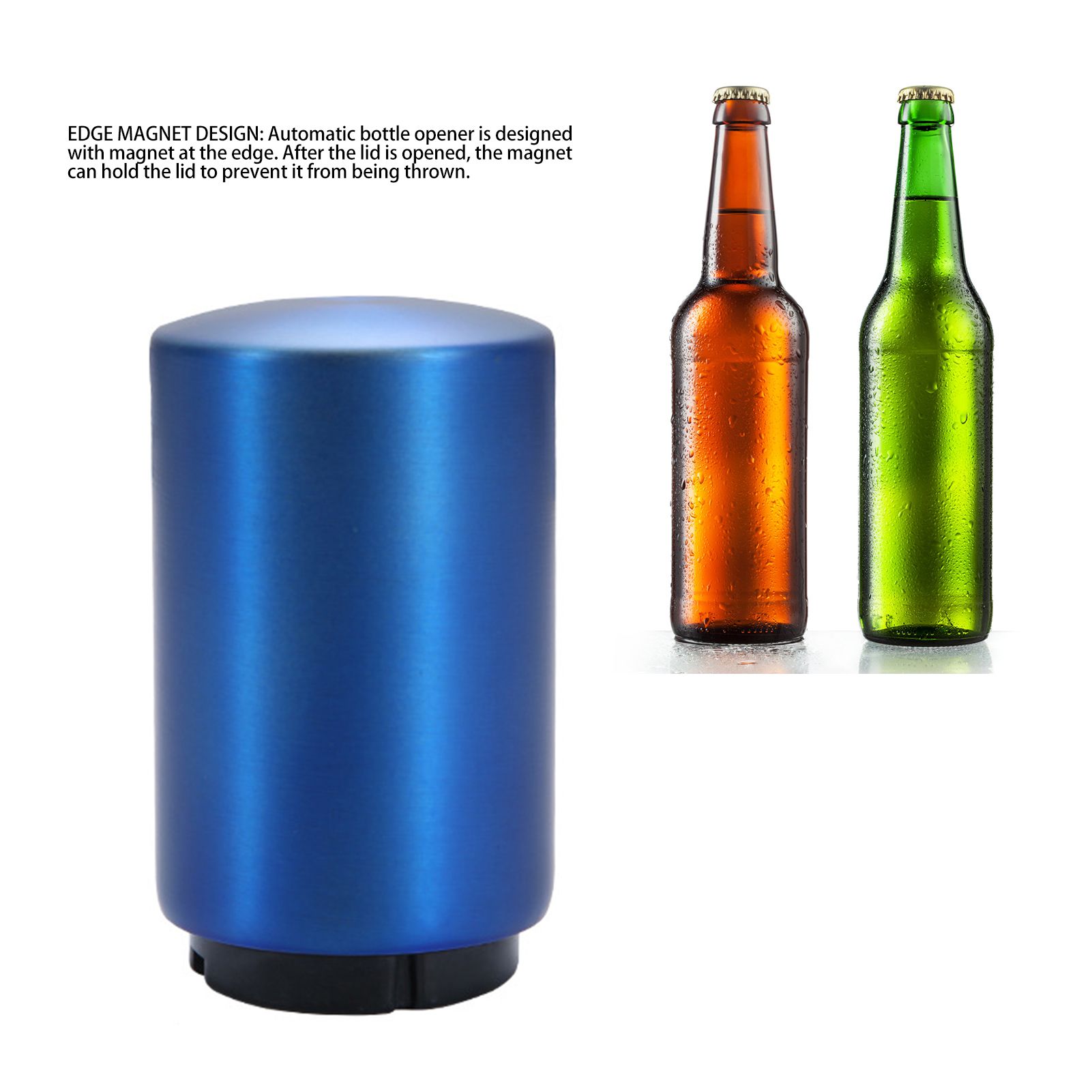 Automatic Bottle Opener Magnetic Stainless Steel Push Down Bottle Lid Opening view 11