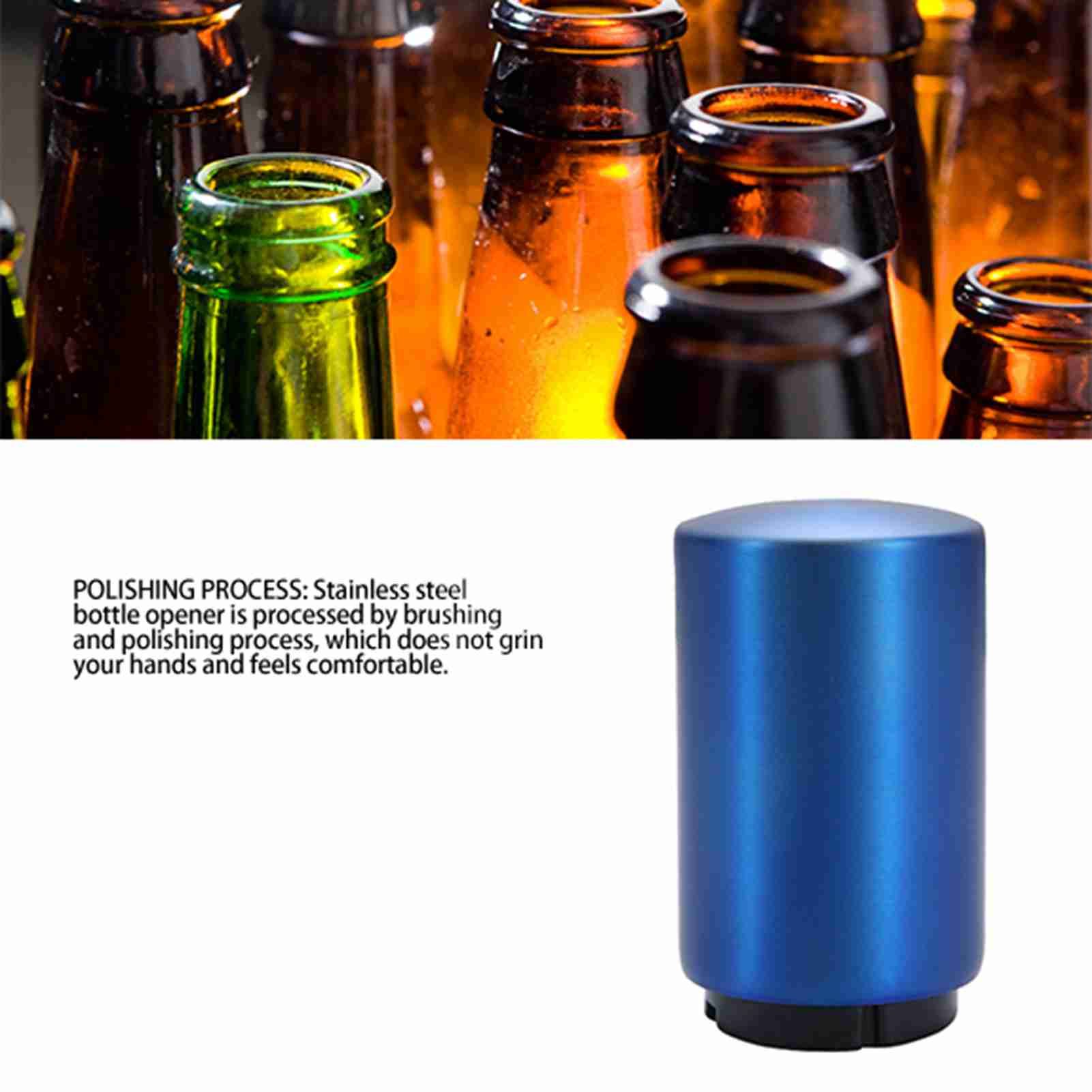 Automatic Bottle Opener Magnetic Stainless Steel Push Down Bottle Lid Opening view 12